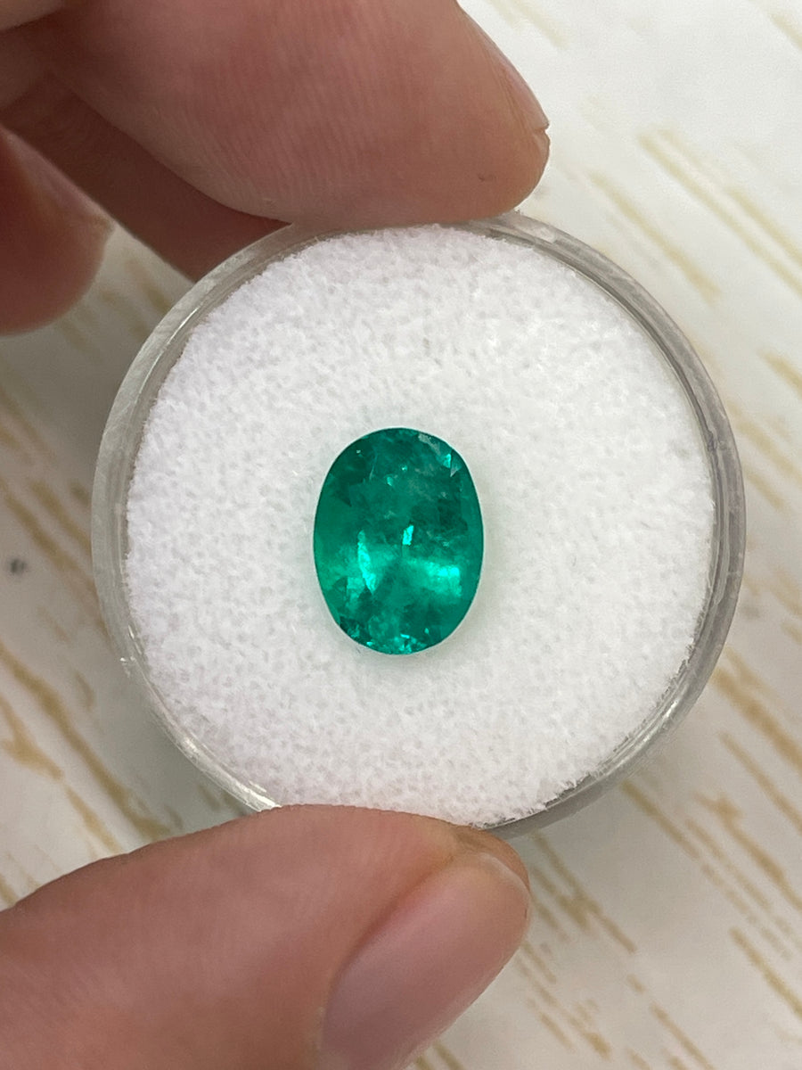 Vivid Muzo Green Colombian Emerald - Oval Cut, 2.24 Carats