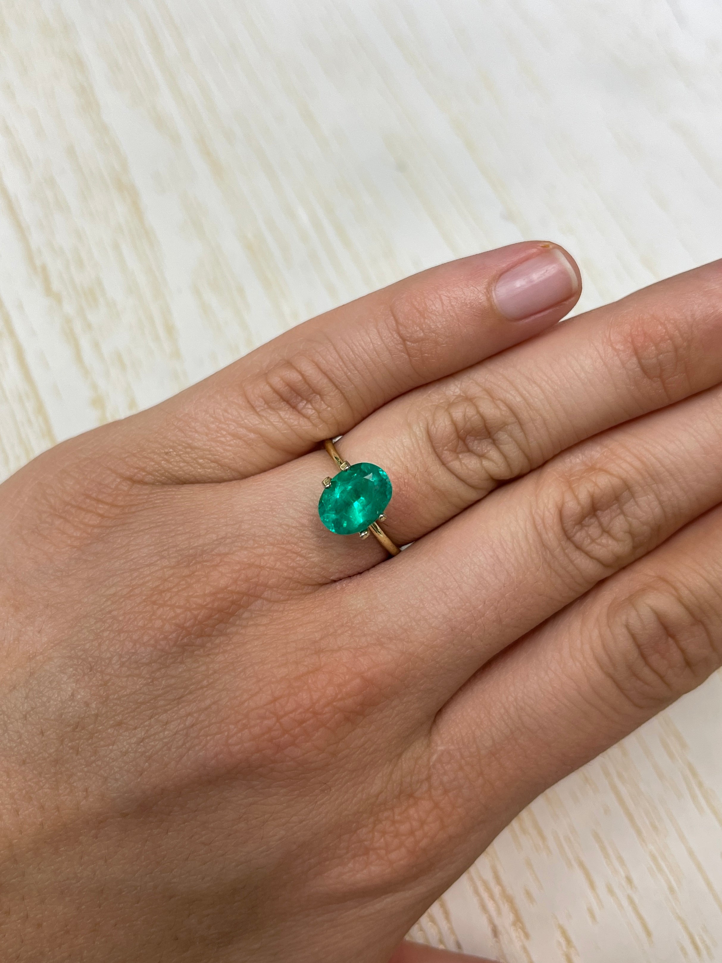 2.24 Carat Vivid Muzo Green Colombian Emerald - Oval Cut