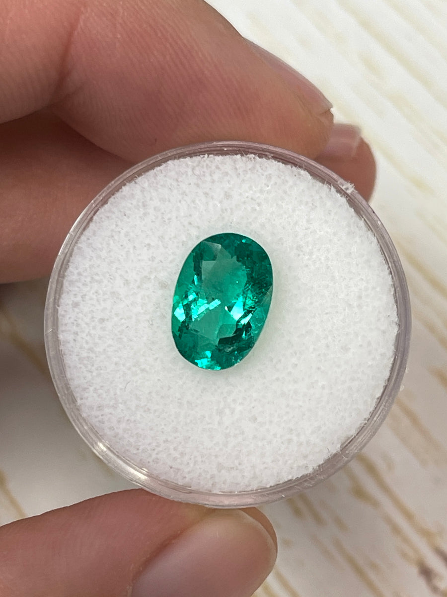 11x8 Oval Cut Colombian Emerald - 2.40 Carats - VVS Grade - Green Gem