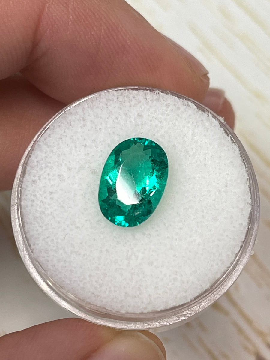 2.40 Carat 11x8 VVS Gemmy Green Loose Colombian Emerald-Oval Cut