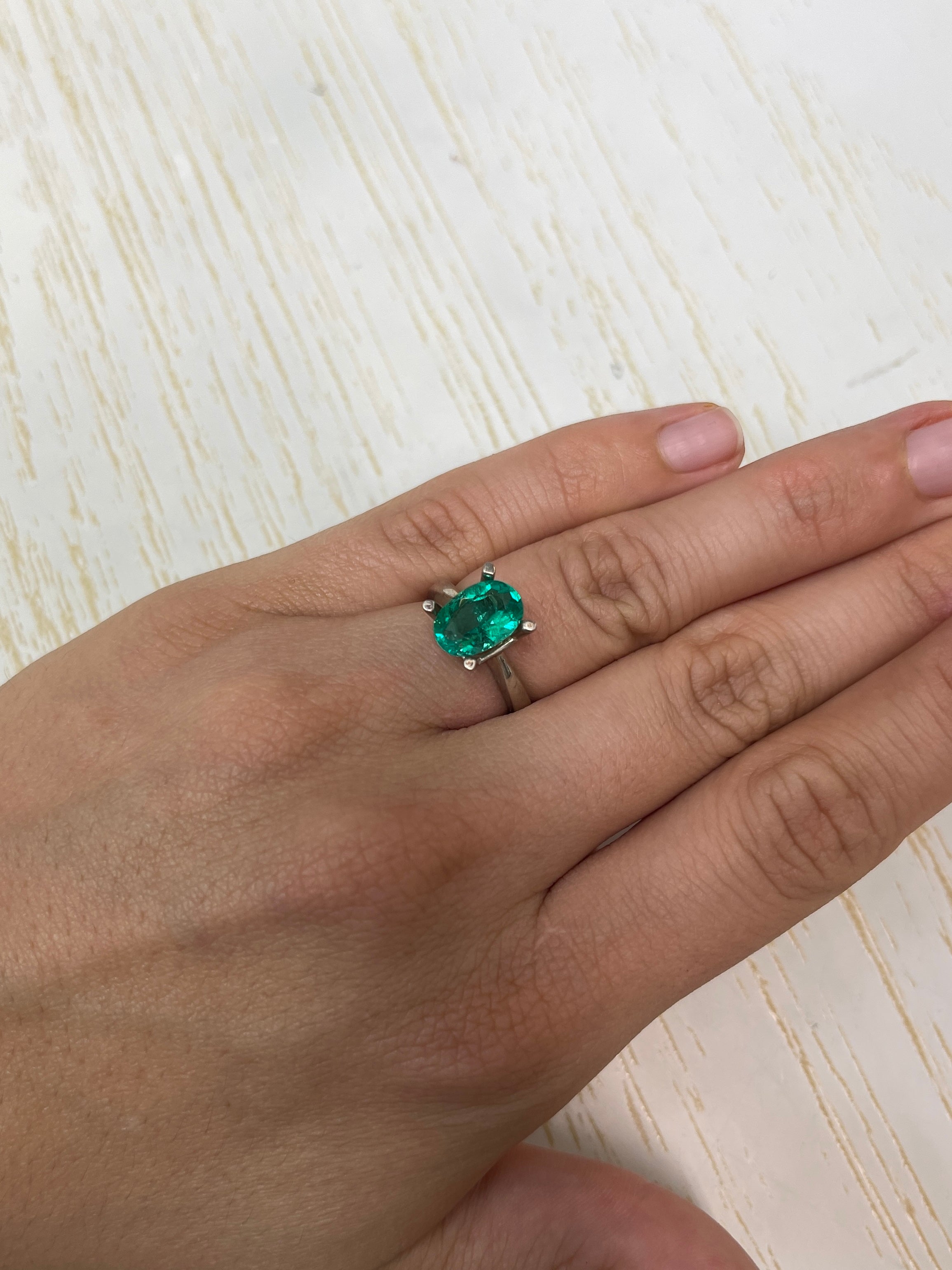 2.40 Carat 11x8 VVS Gemmy Green Loose Colombian Emerald-Oval Cut - JR Colombian Emeralds