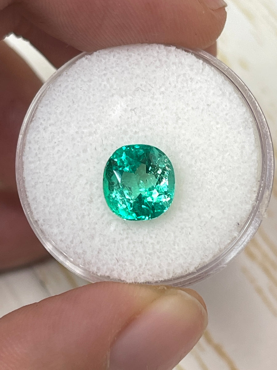 Stunning 2.67 Carat Cushion-Cut Muzo Green Colombian Emerald