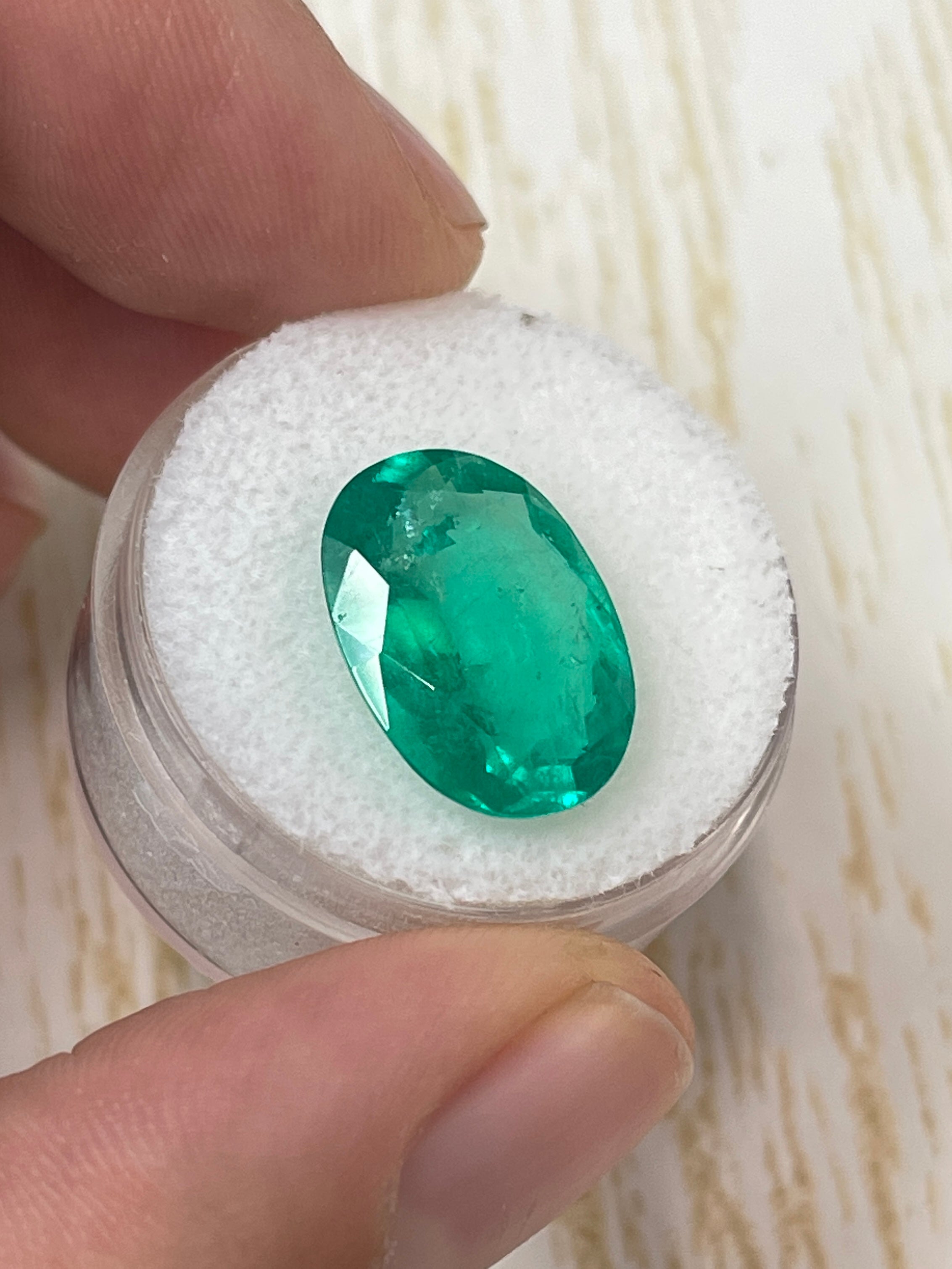 7.00 Carat Oval Colombian Emerald - Stunning Yellow-Green Hue