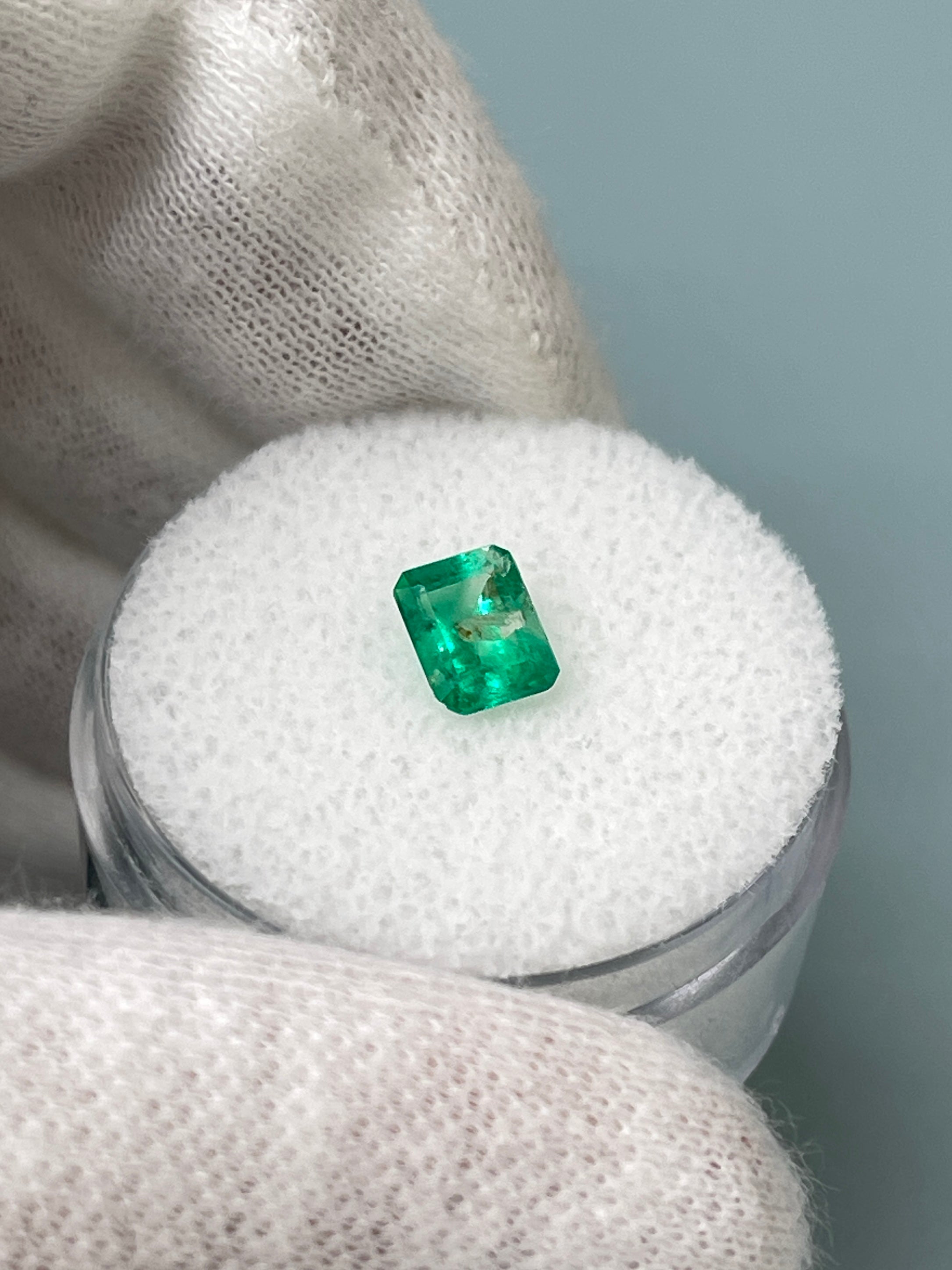 0.66 Carat 6.5x5 Perfectly Imperfect Loose Colombian Emerald-Emerald Cut