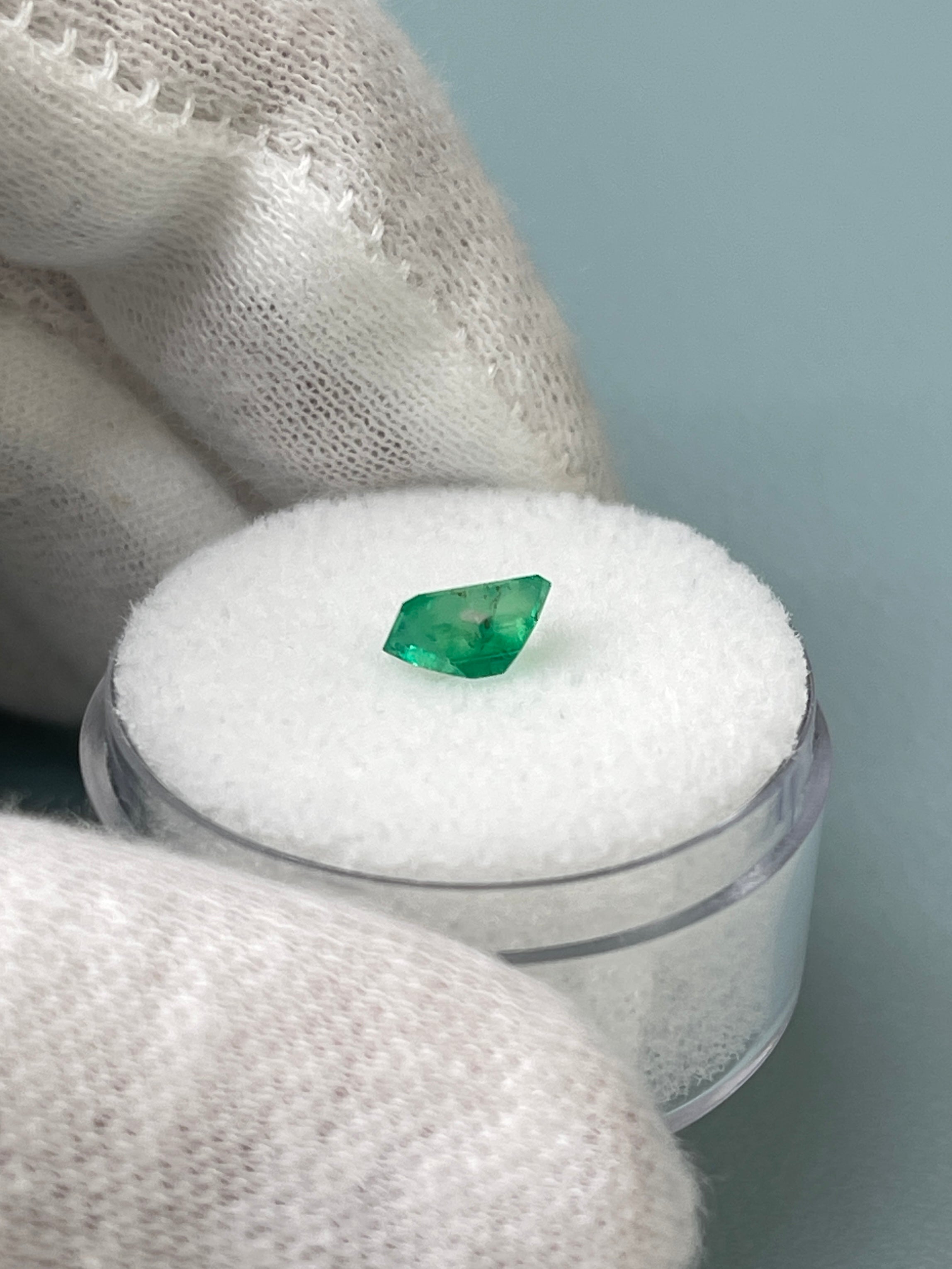 0.66 Carat 6.5x5 Perfectly Imperfect Loose Colombian Emerald-Emerald Cut