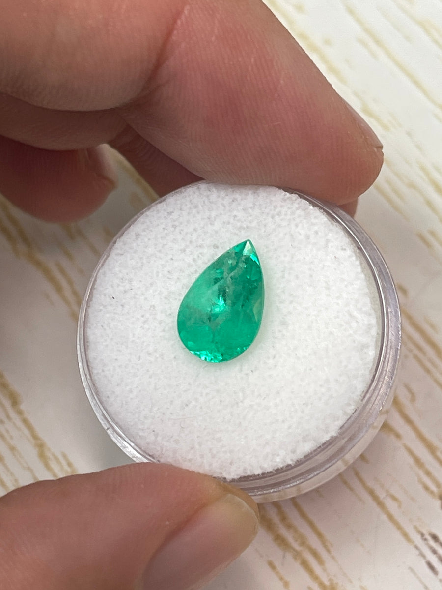 12x7.5 Pear-Cut Colombian Emerald - Natural Loose Gemstone, 2.80 Carats