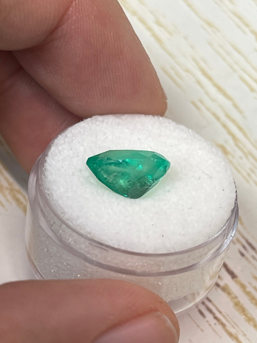 Yellow-Green Natural Colombian Emerald - 2.80 Carat Pear-Cut Stone