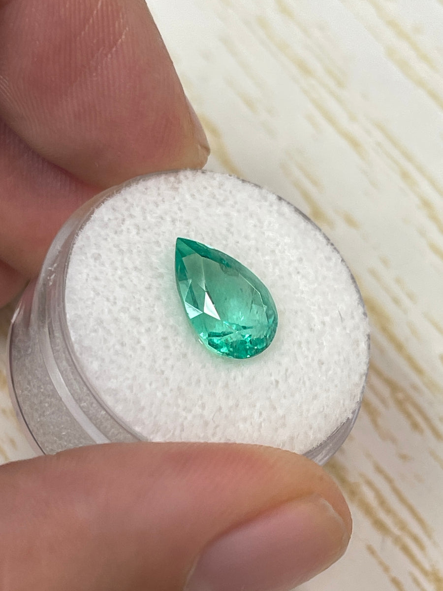 Elegant 2.90 Carat Loose Colombian Emerald - Pear Shaped