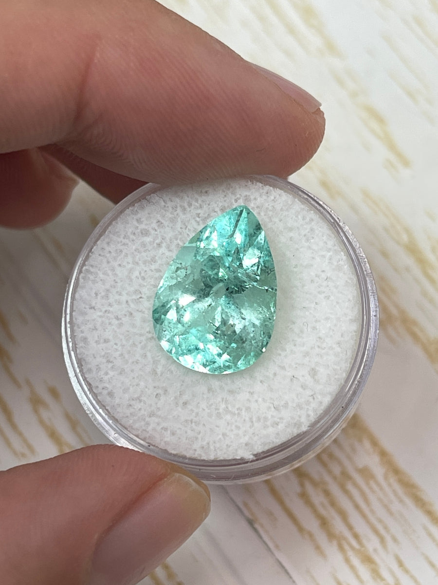 15.5x11 mm Seafoam Green Colombian Emerald - 7.92 Carat, Loose Stone