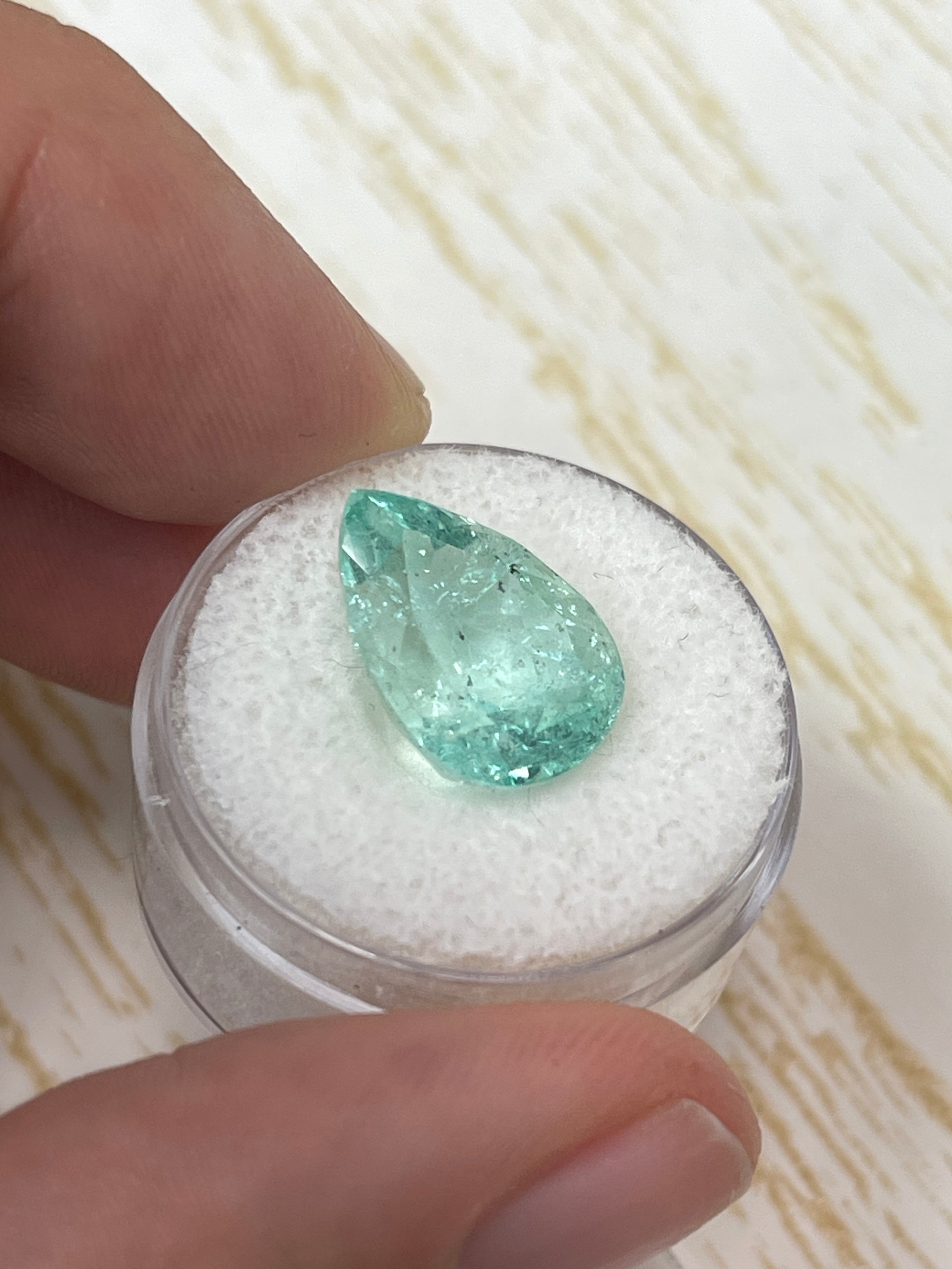 Stunning 7.92 Carat Loose Colombian Emerald in Seafoam Green