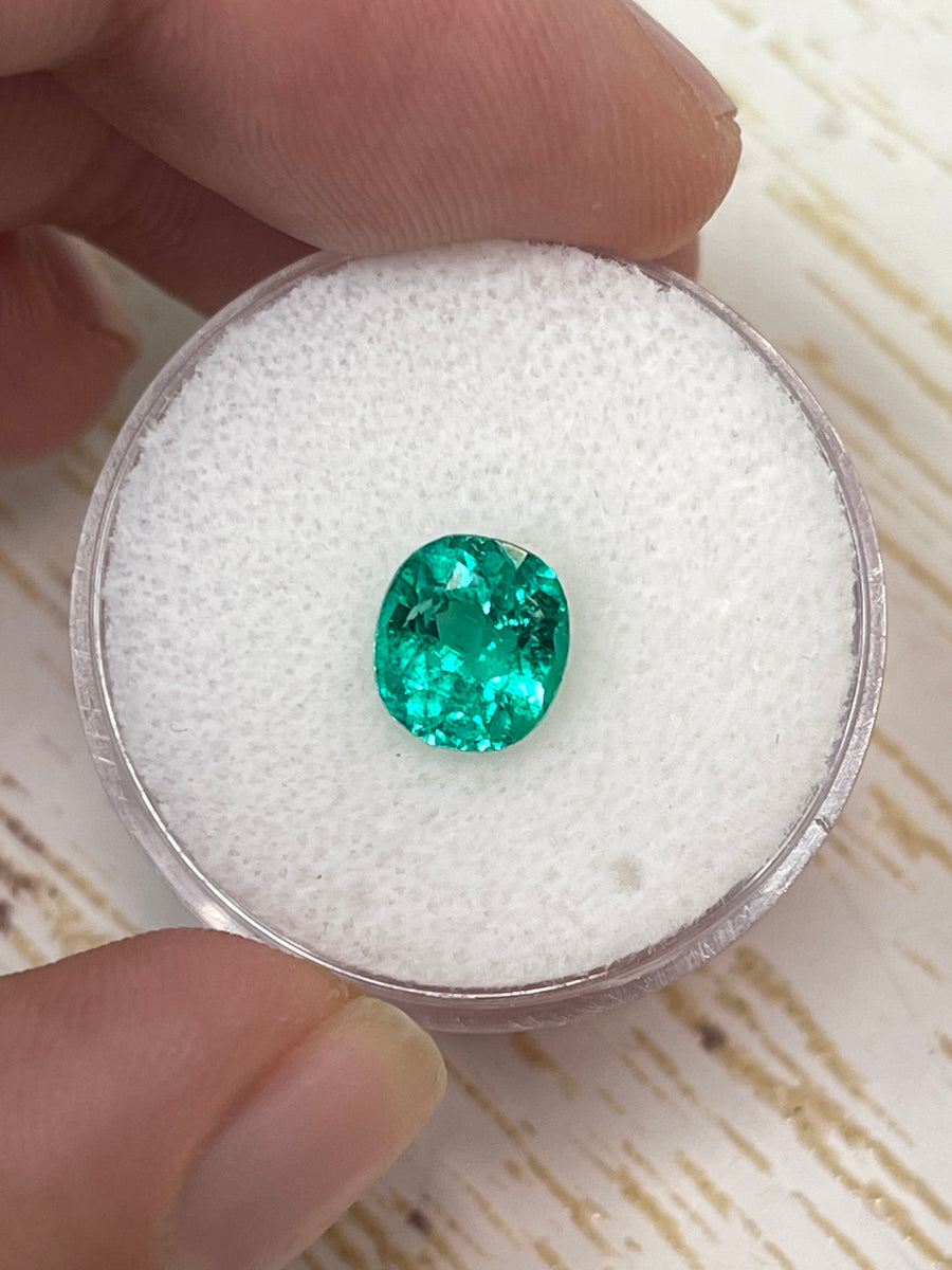 High-Quality Bluish Green Natural Emerald - 1.54 Carat Loose Stone