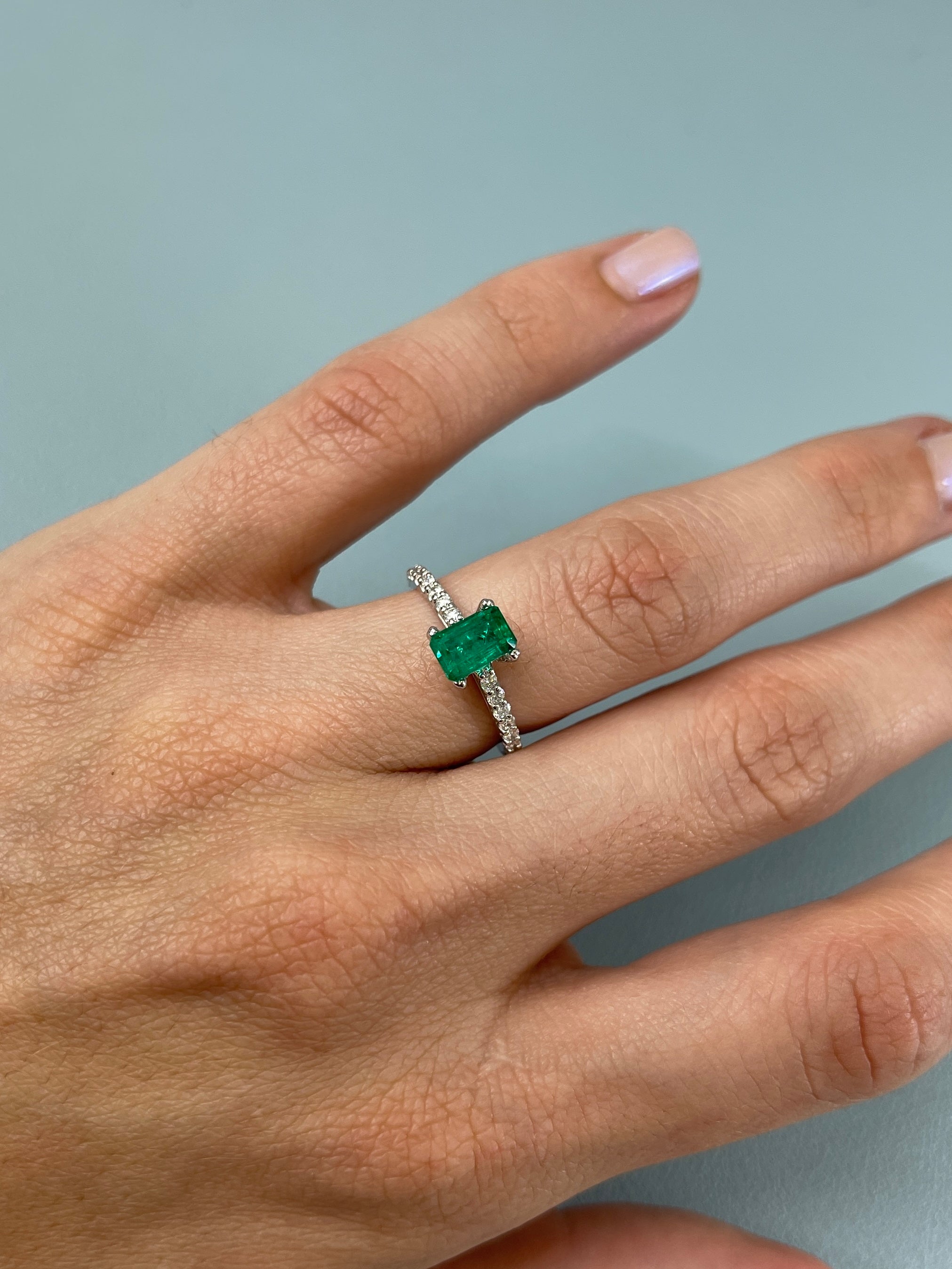 1.04 Carat 7.3x4.6 AAA+ Fine Loose Colombian Emerald-Elongated Emerald Cut