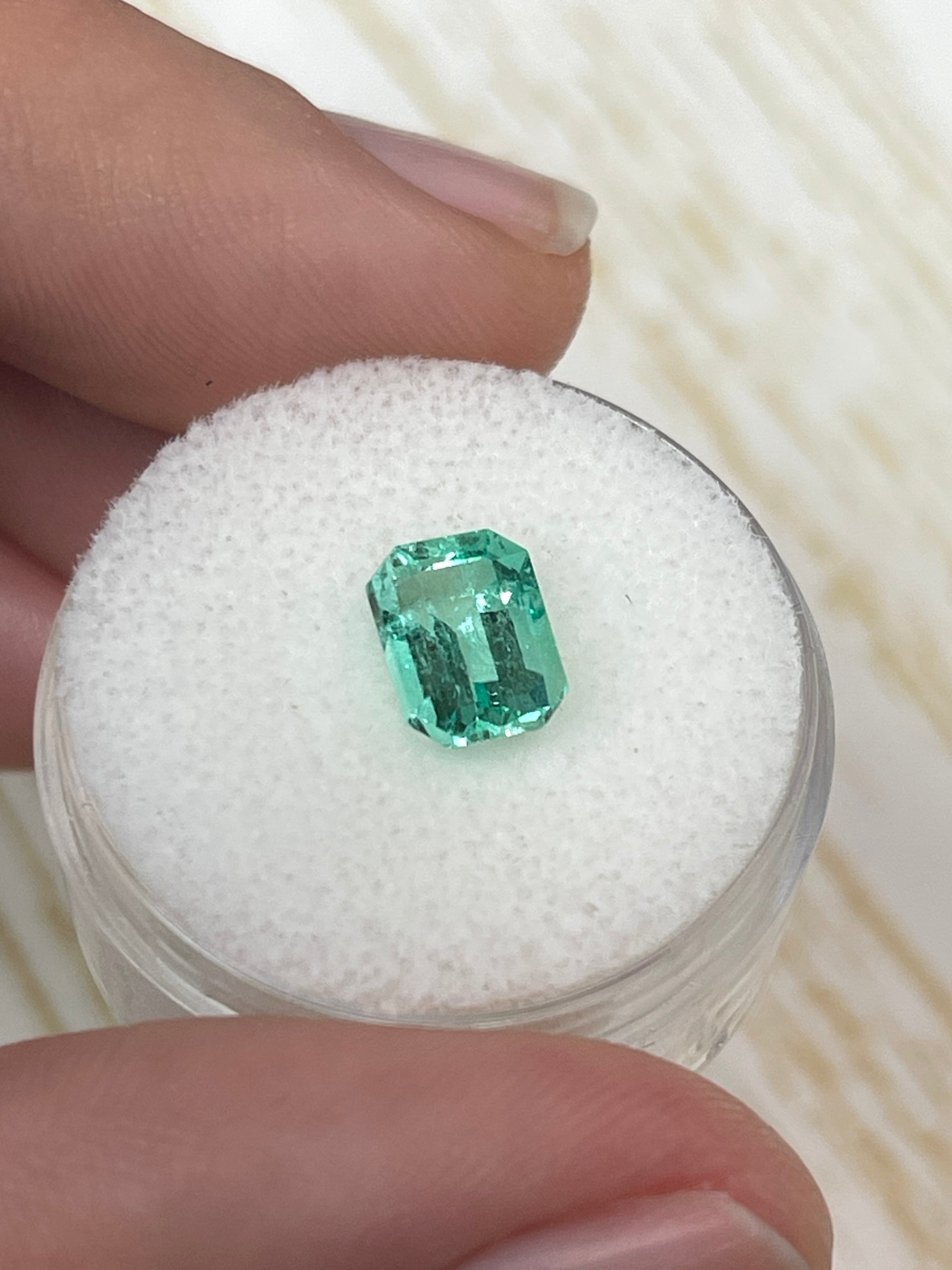 1.91 Carat 8x6 Ideal Astrological Green Natural Loose Colombian Emerald- Emerald Cut - JR Colombian Emeralds