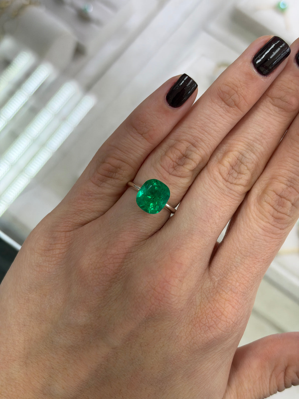 3.61 Carat Investment Grade 11x10 Vivid Muzo Green Natural Loose Colombian Emerald- Cushion Cut