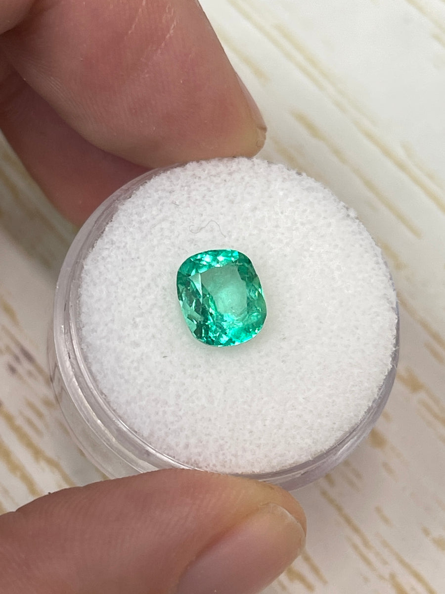 Comparing 1.76 Carat Cushion-Cut Colombian Emeralds - Astrological vs. Natural