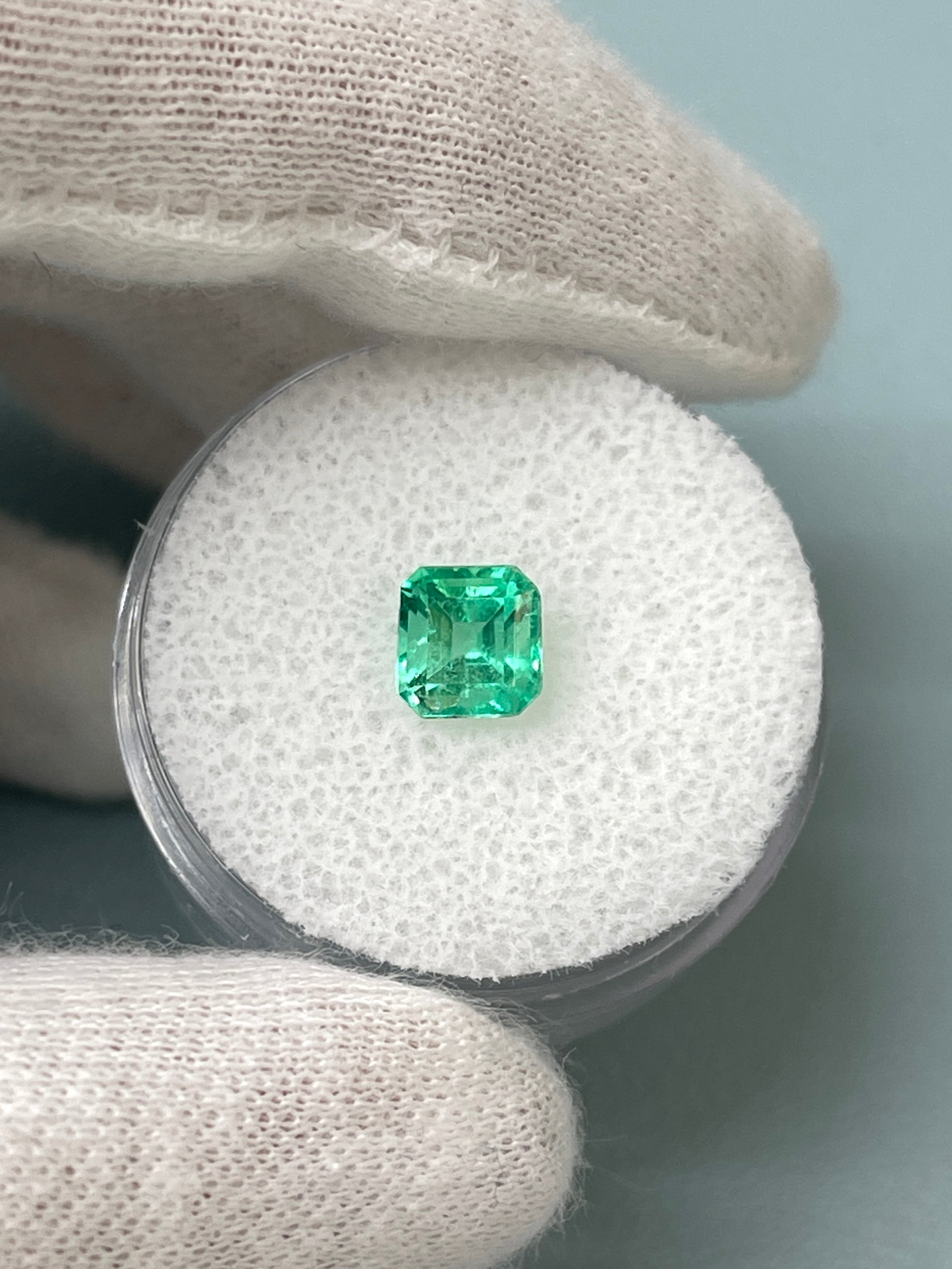 1.09 Carat 6x6 Classic Asscher Cut Natural Unset Colombian Emerald