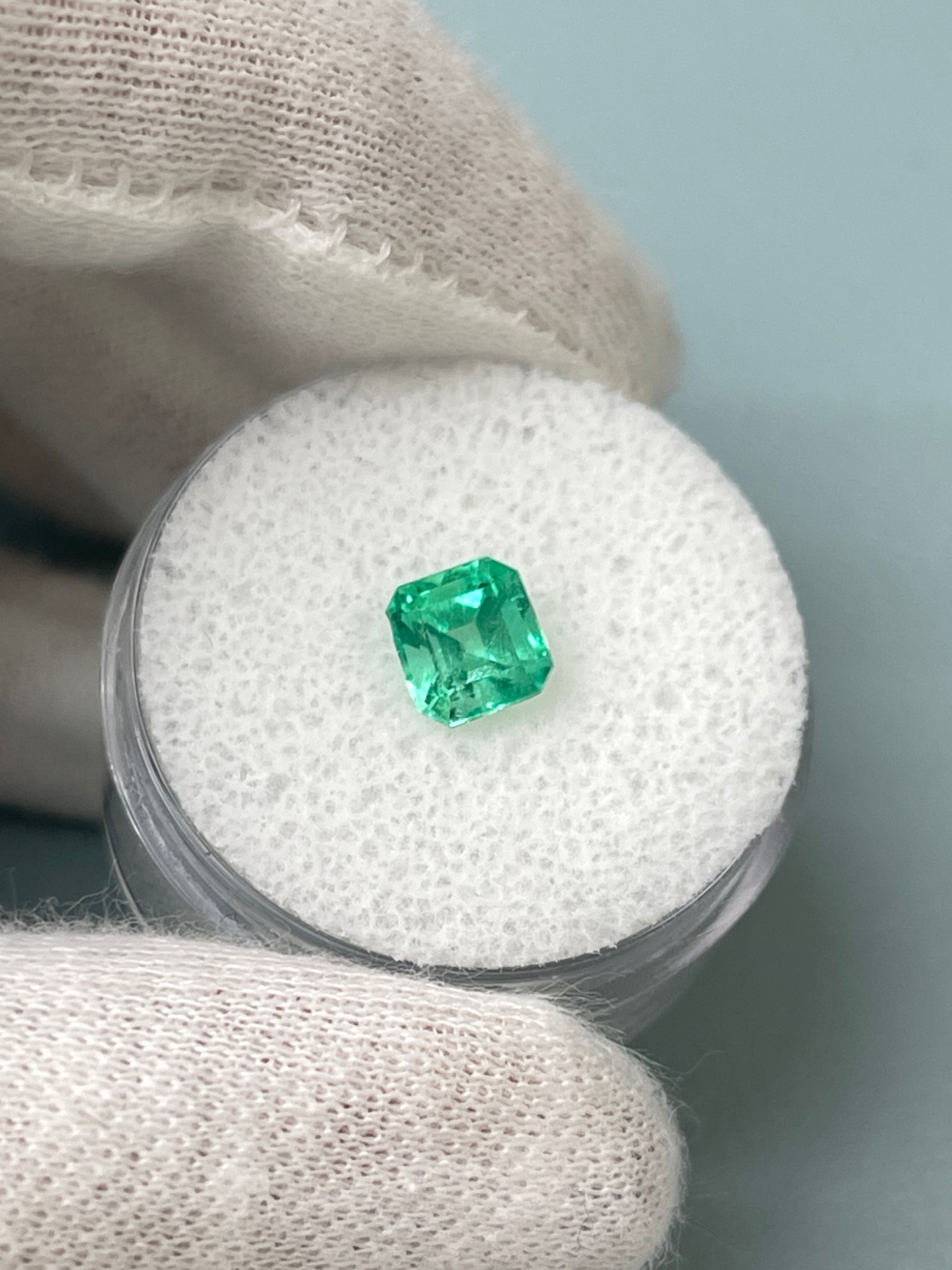 1.09 Carat 6x6 Classic Asscher Cut Natural Unset Colombian Emerald