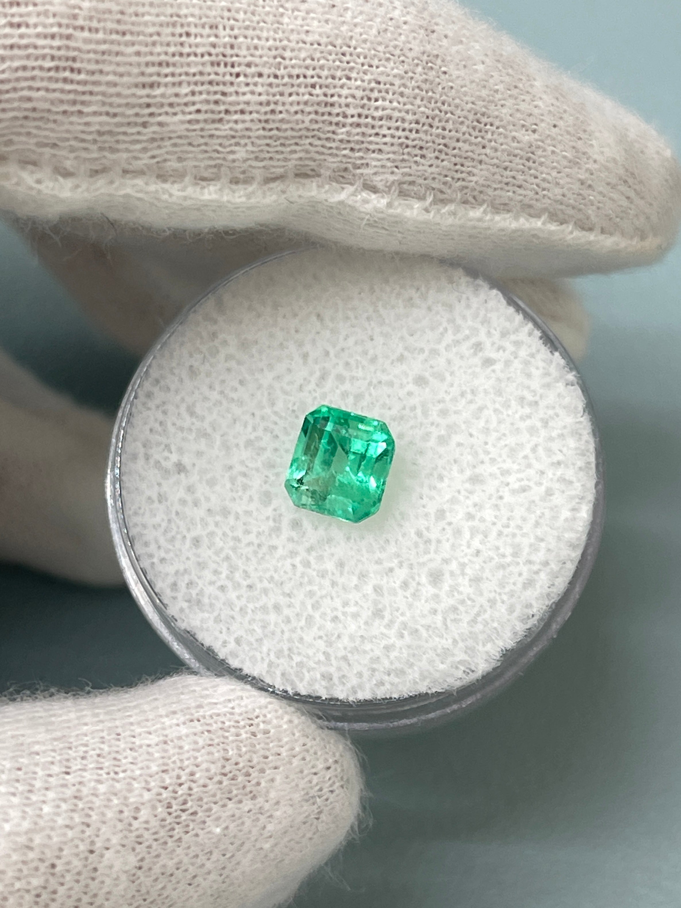 1.09 Carat 6x6 Classic Asscher Cut Natural Unset Colombian Emerald