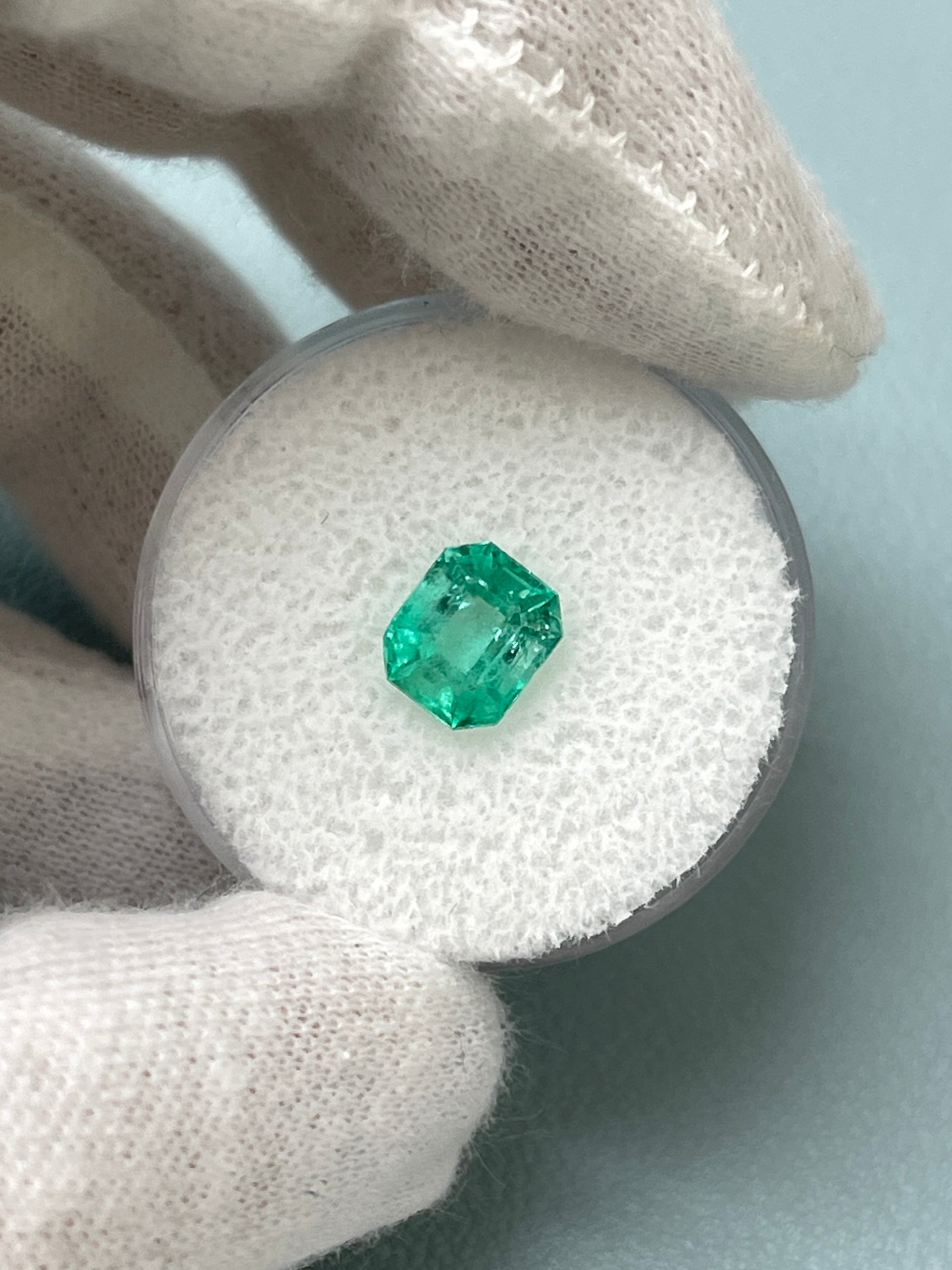 1.50 Carat 7.4x6.3 Eye Clean Emerald Cut Natural Unset Colombian Emerald