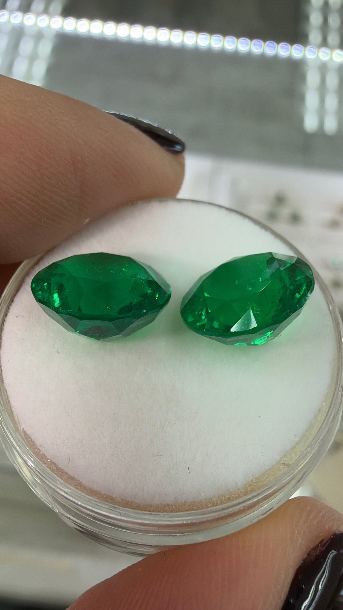 7.31tcw 9x9 AAA+ RARE Matching Vivid Green Natural Round Loose Colombian Emeralds
