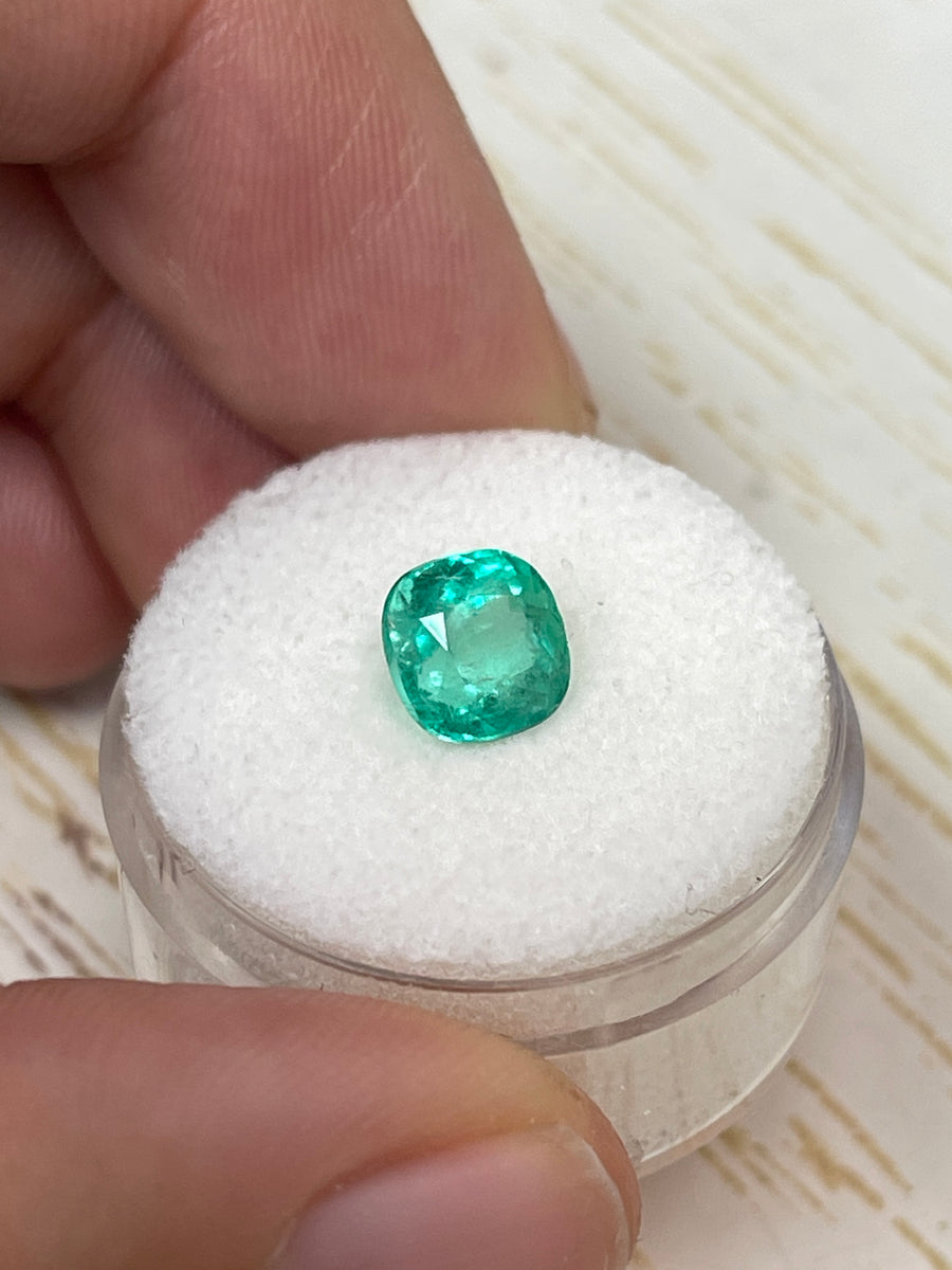 Emerald Gemstone - 2.11 Carats - Medium Green Color - Cushion Shape