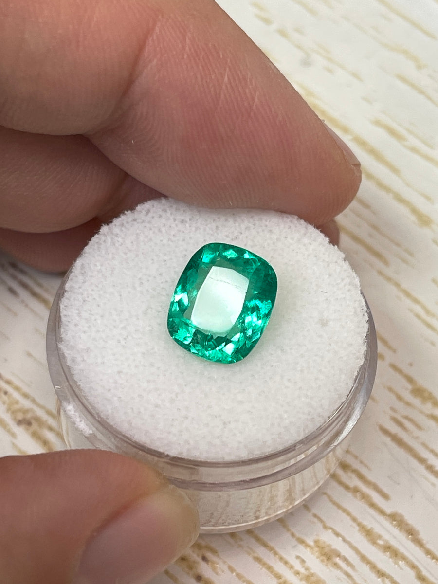 Emerald Gemstone - 3.54 Carat Colombian Cushion Cut