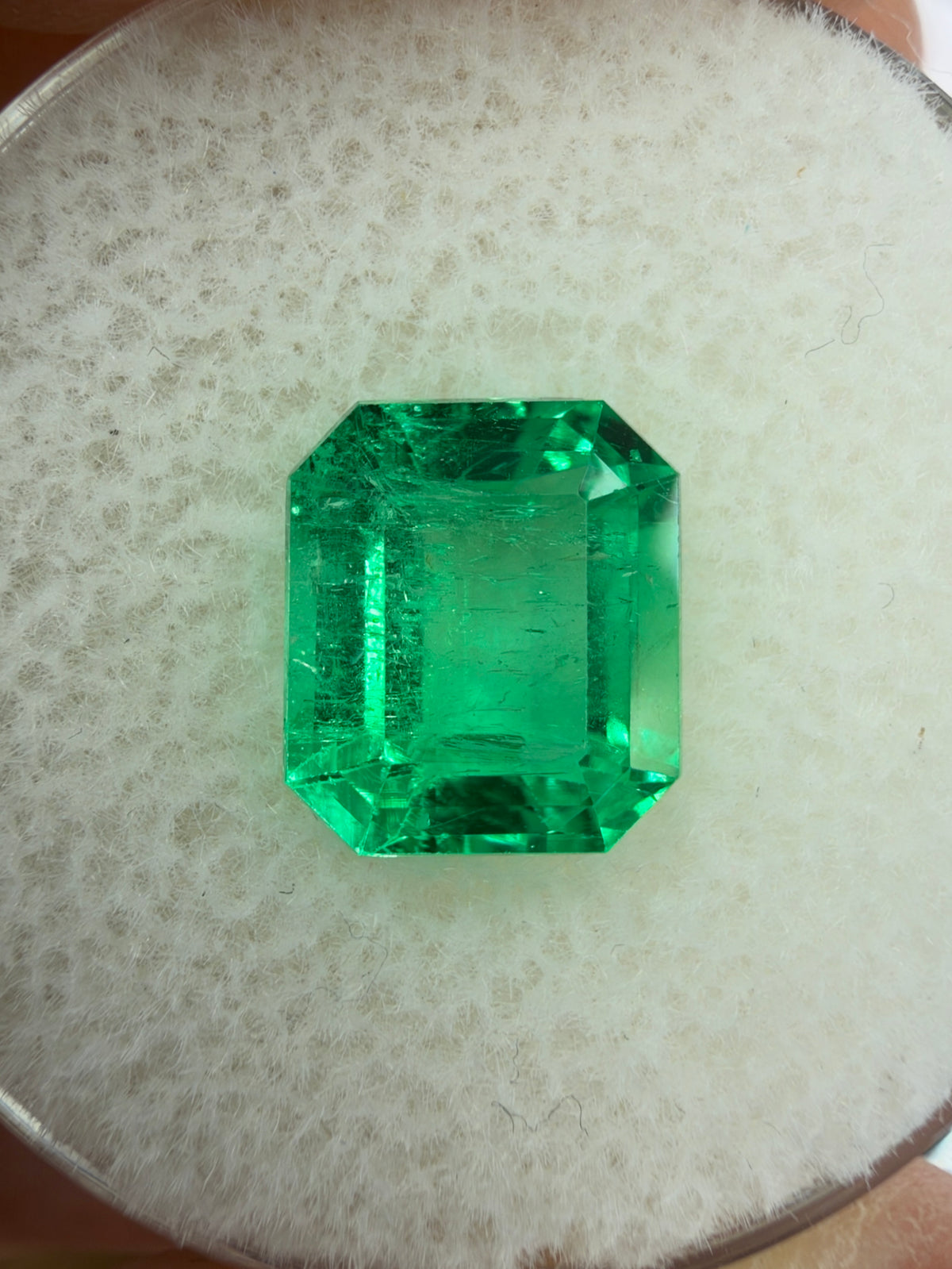 2.58 Carat 9x7.5 Crystalline Green Natural Loose Colombian Emerald- Emerald Cut