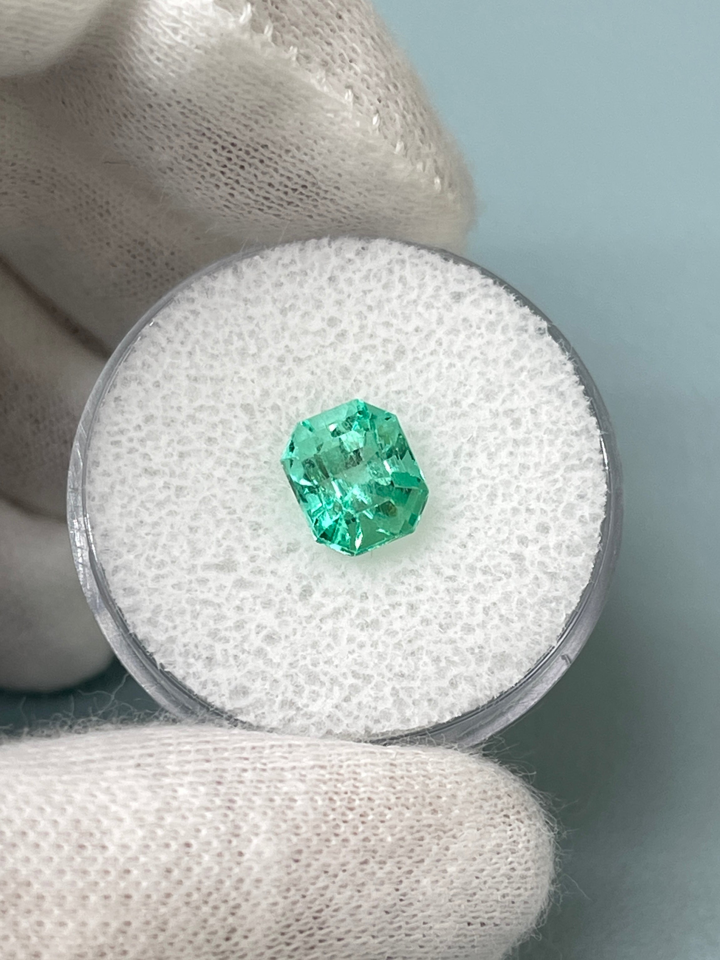 1.98 Carat 8x6.5 Lustrous Vibrant Green Natural Loose Colombian Emerald-Emerald Cut