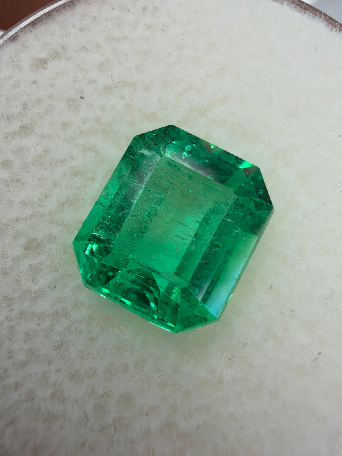 2.58 Carat 9x7.5 Crystalline Green Natural Loose Colombian Emerald- Emerald Cut