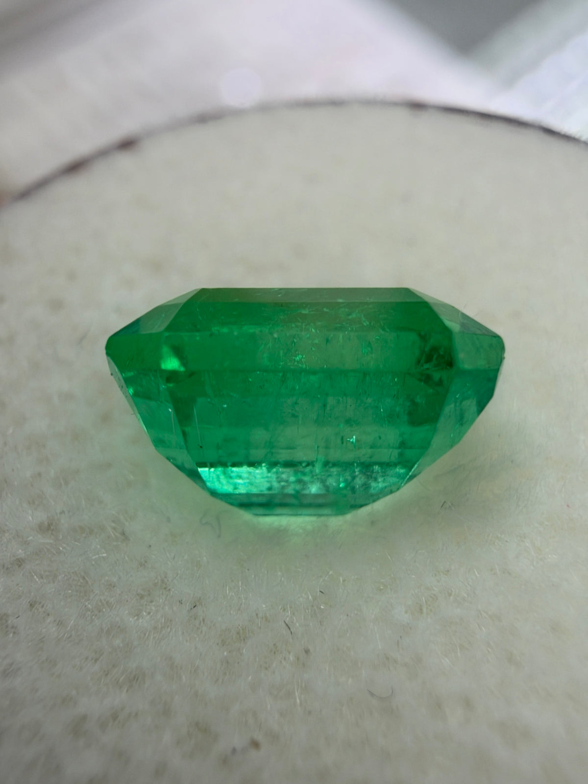 2.58 Carat 9x7.5 Crystalline Green Natural Loose Colombian Emerald- Emerald Cut