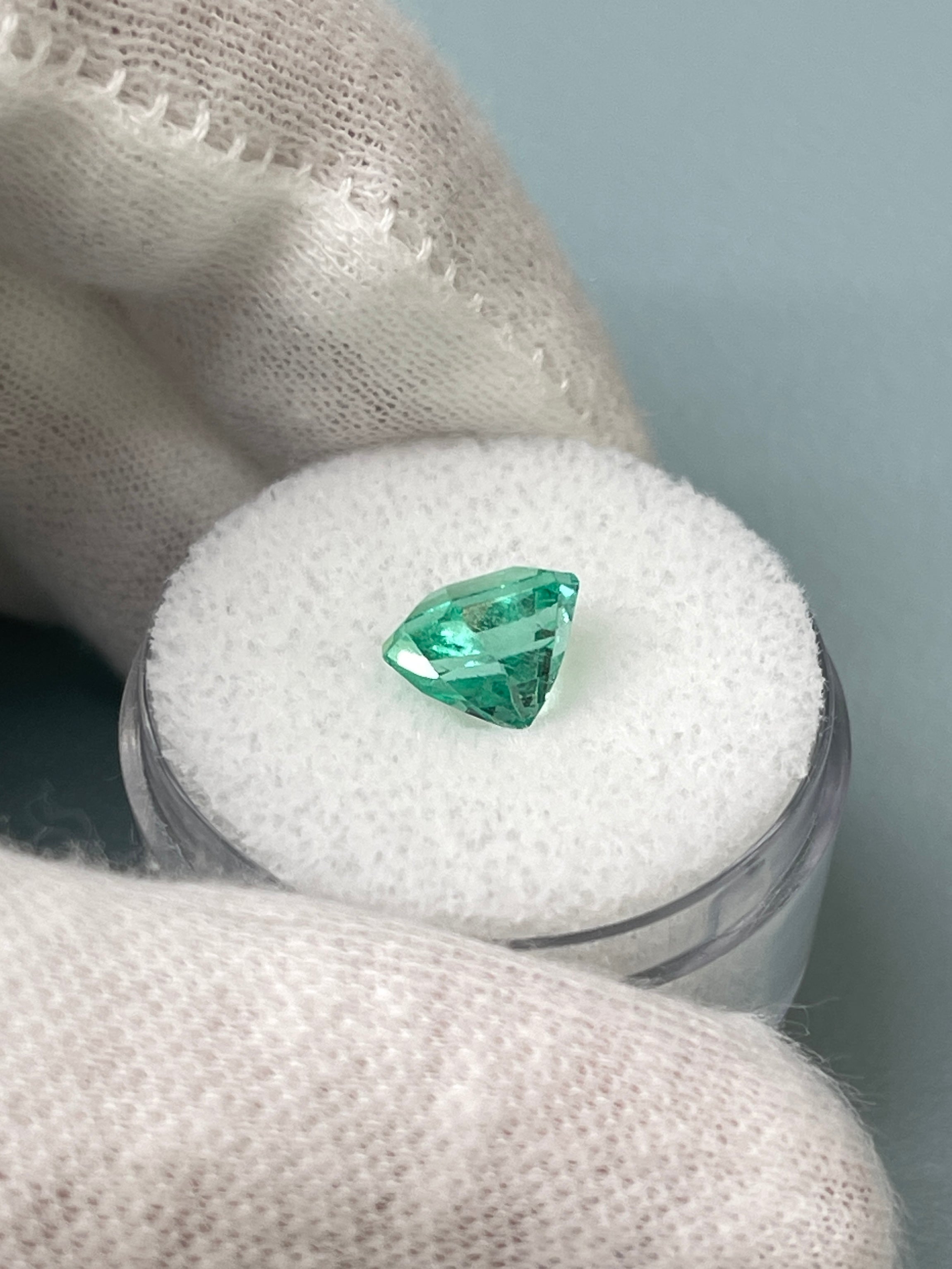 1.98 Carat 8x6.5 Lustrous Vibrant Green Natural Loose Colombian Emerald-Emerald Cut