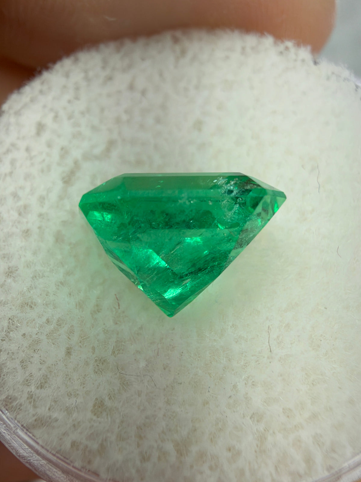 3.03 Carat Electric Yellowish Green Natural Loose Colombian Emerald- Chunky Emerald Cut
