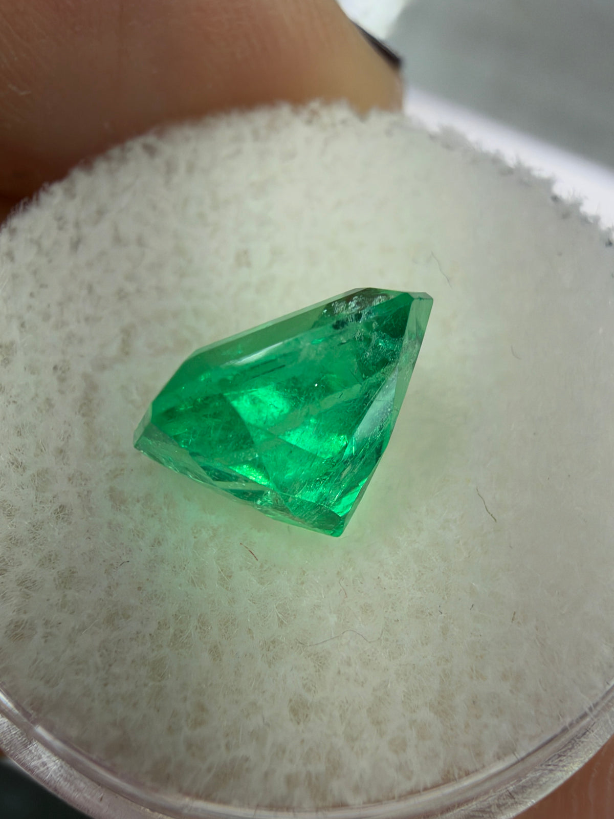 3.03 Carat Electric Yellowish Green Natural Loose Colombian Emerald- Chunky Emerald Cut