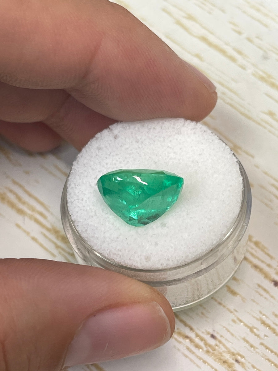Natural Cushion-Cut Emerald - 7.08 Carat Colombian Gemstone (Muzo Green)