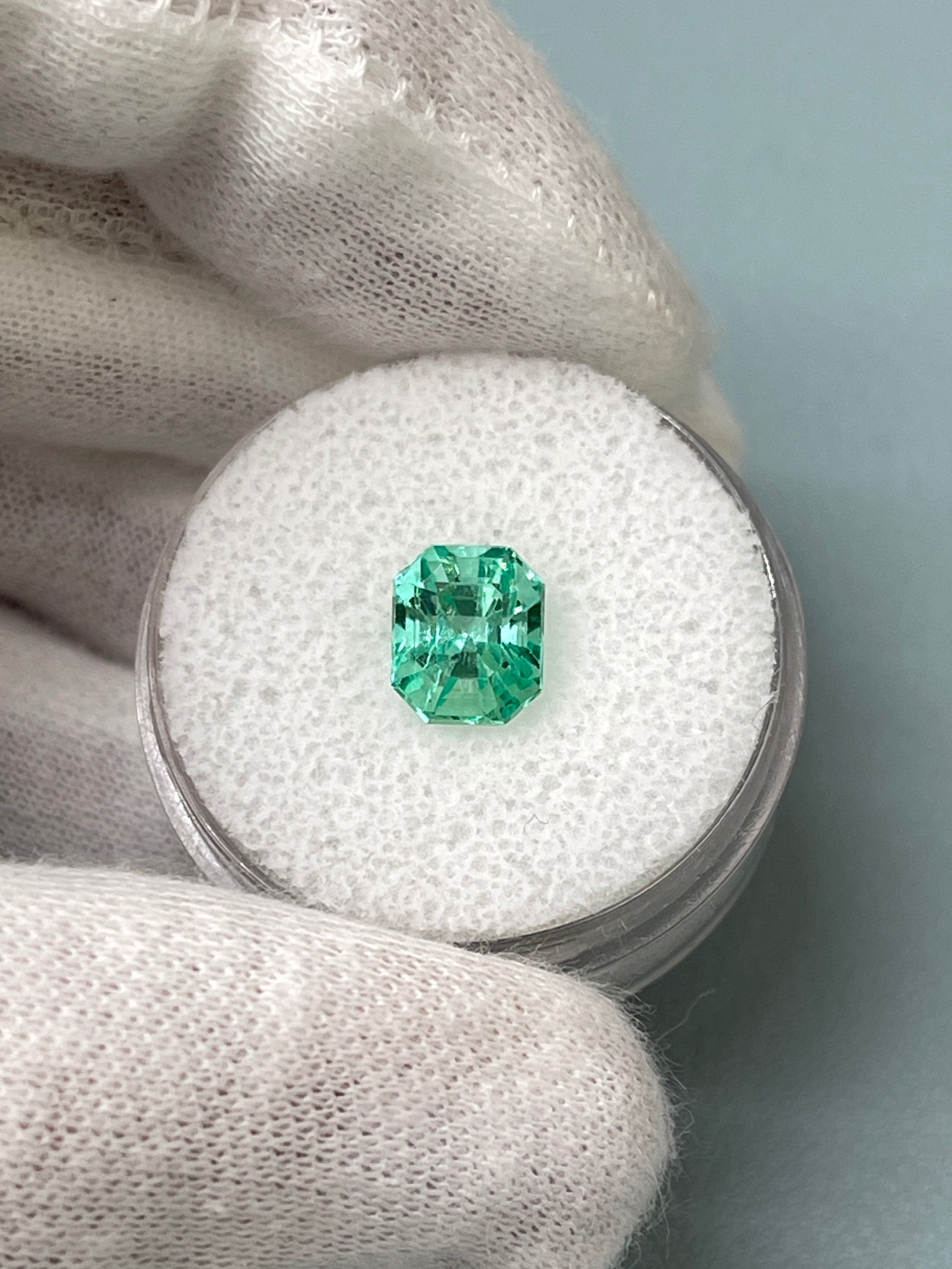 2.05 Carat 8x6.5 VS Ultra Lustrous Minty Green Natural Loose Colombian Emerald-Emerald Cut