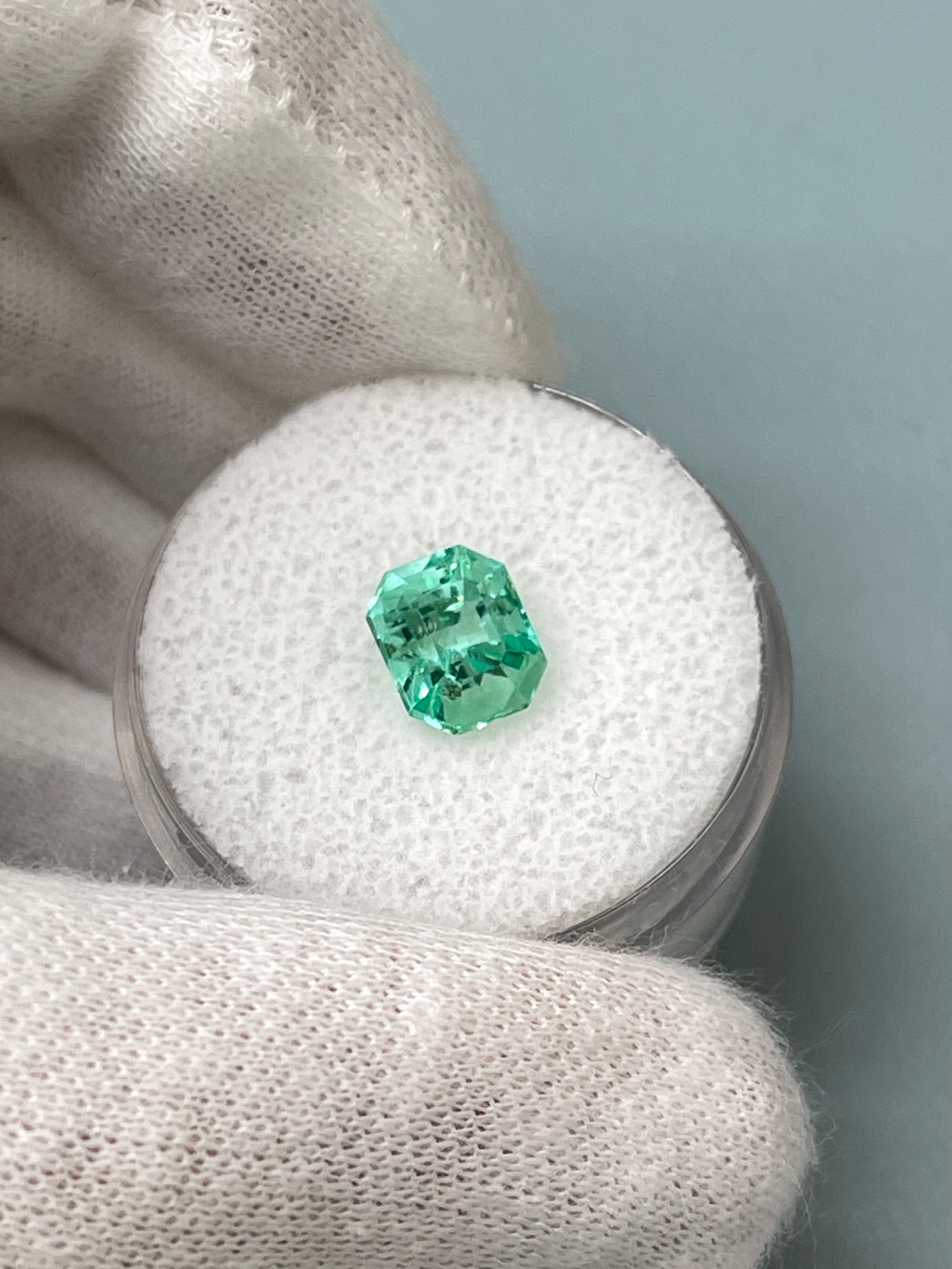 2.05 Carat 8x6.5 VS Ultra Lustrous Minty Green Natural Loose Colombian Emerald-Emerald Cut