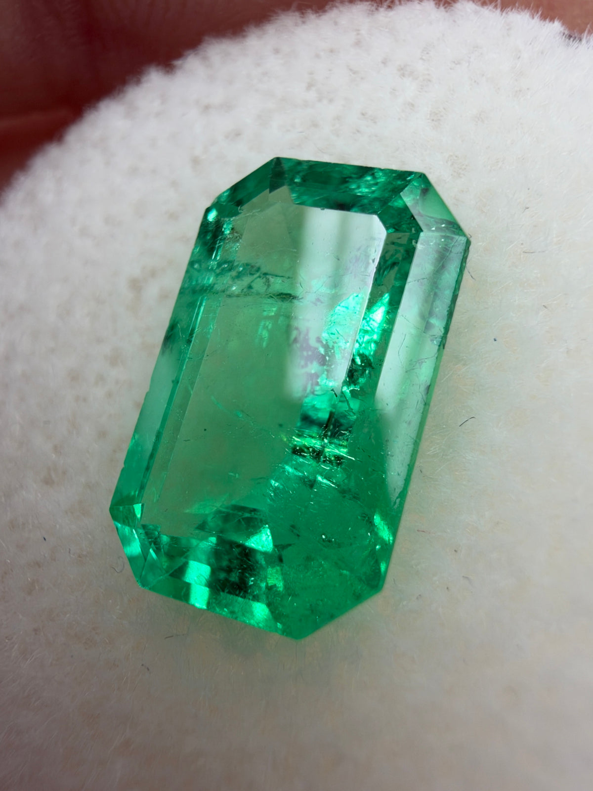 3.71 Carat 12x8 Gemmy Elongated Green Natural Loose Colombian Emerald- Emerald Cut
