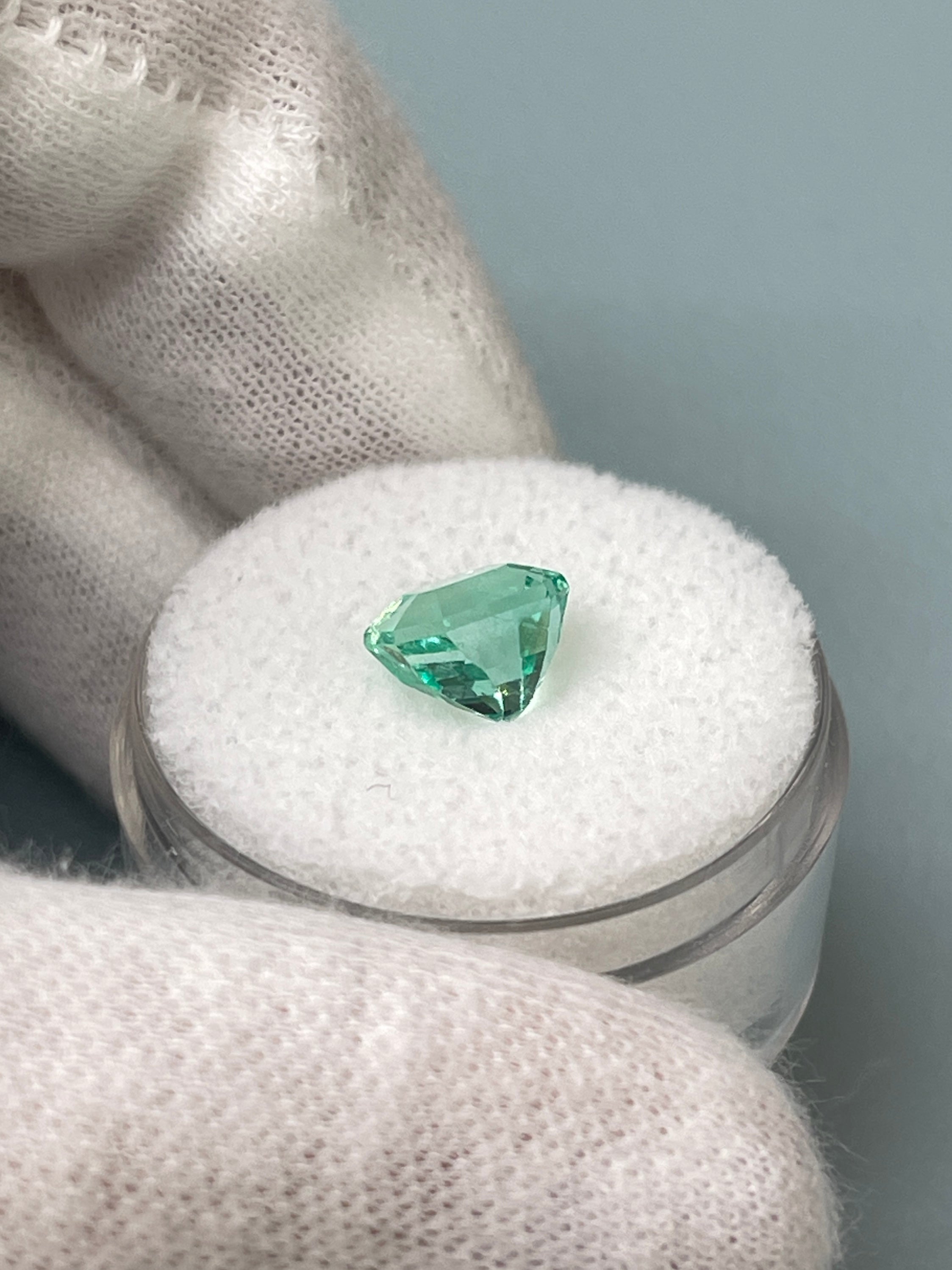 2.05 Carat 8x6.5 VS Ultra Lustrous Minty Green Natural Loose Colombian Emerald-Emerald Cut