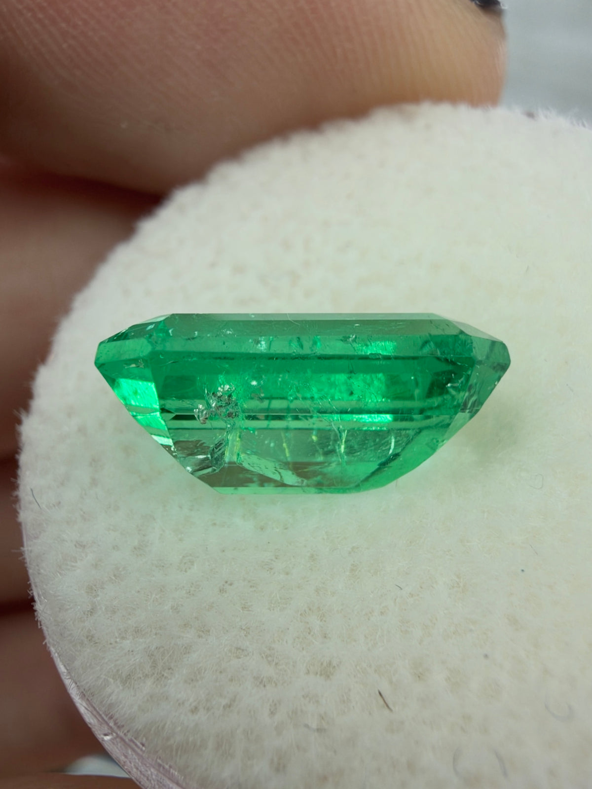 3.71 Carat 12x8 Gemmy Elongated Green Natural Loose Colombian Emerald- Emerald Cut