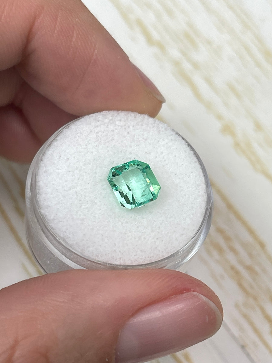 2.04 Carat 7.6x7.2 VS Ultra Lustrous Green Natural Loose Colombian Emerald- Asscher Cut