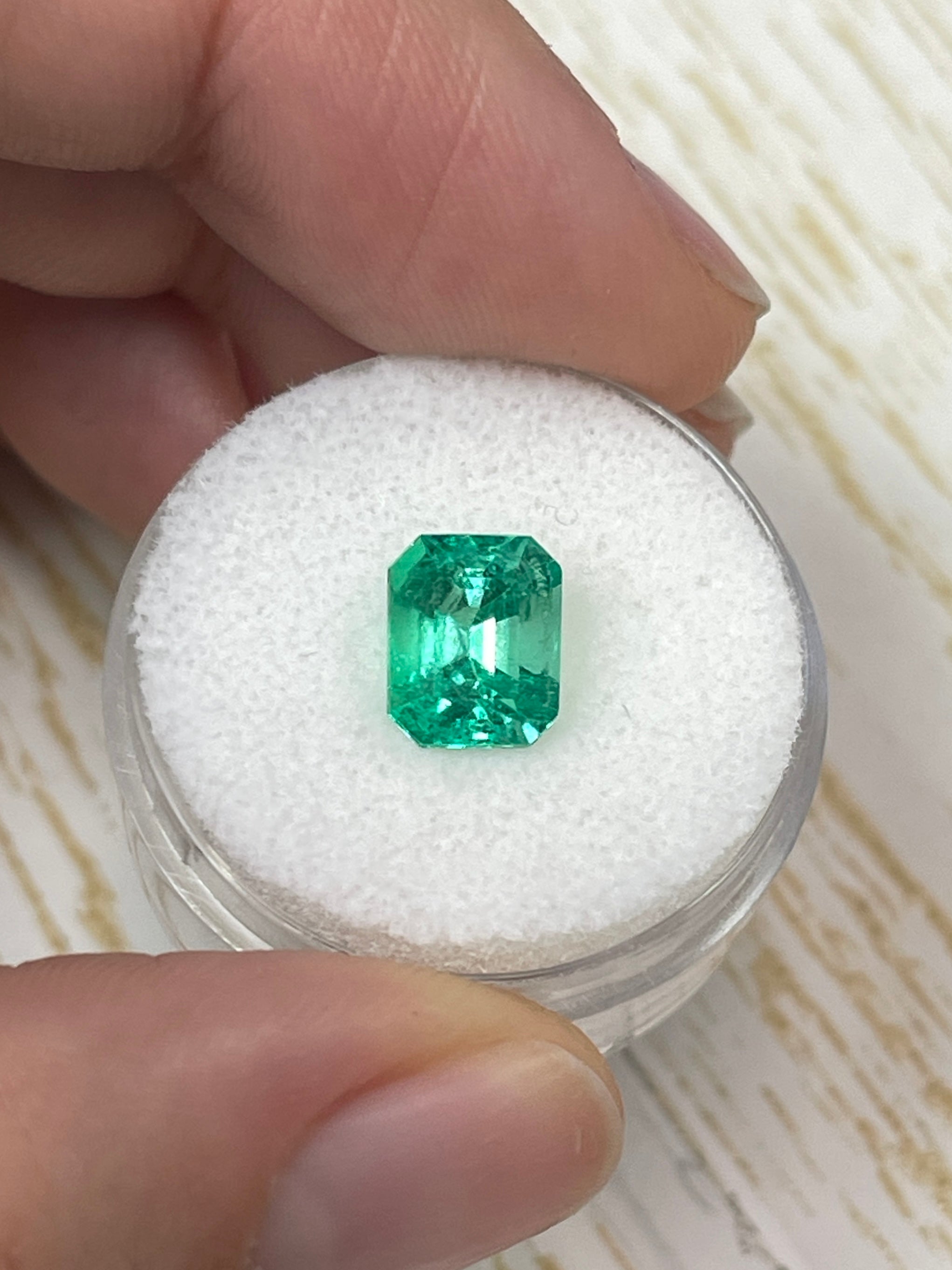 2.07 Carat 9x7 Classic Muzo Green Natural Loose Colombian Emerald- Emerald Cut - JR Colombian Emeralds