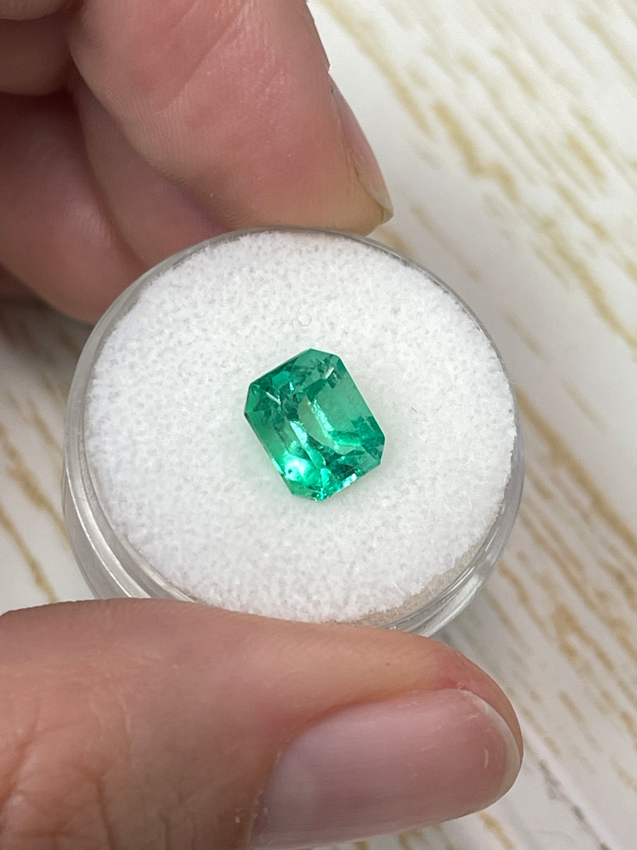 2.07 Carat 9x7 Classic Muzo Green Natural Loose Colombian Emerald- Emerald Cut - JR Colombian Emeralds