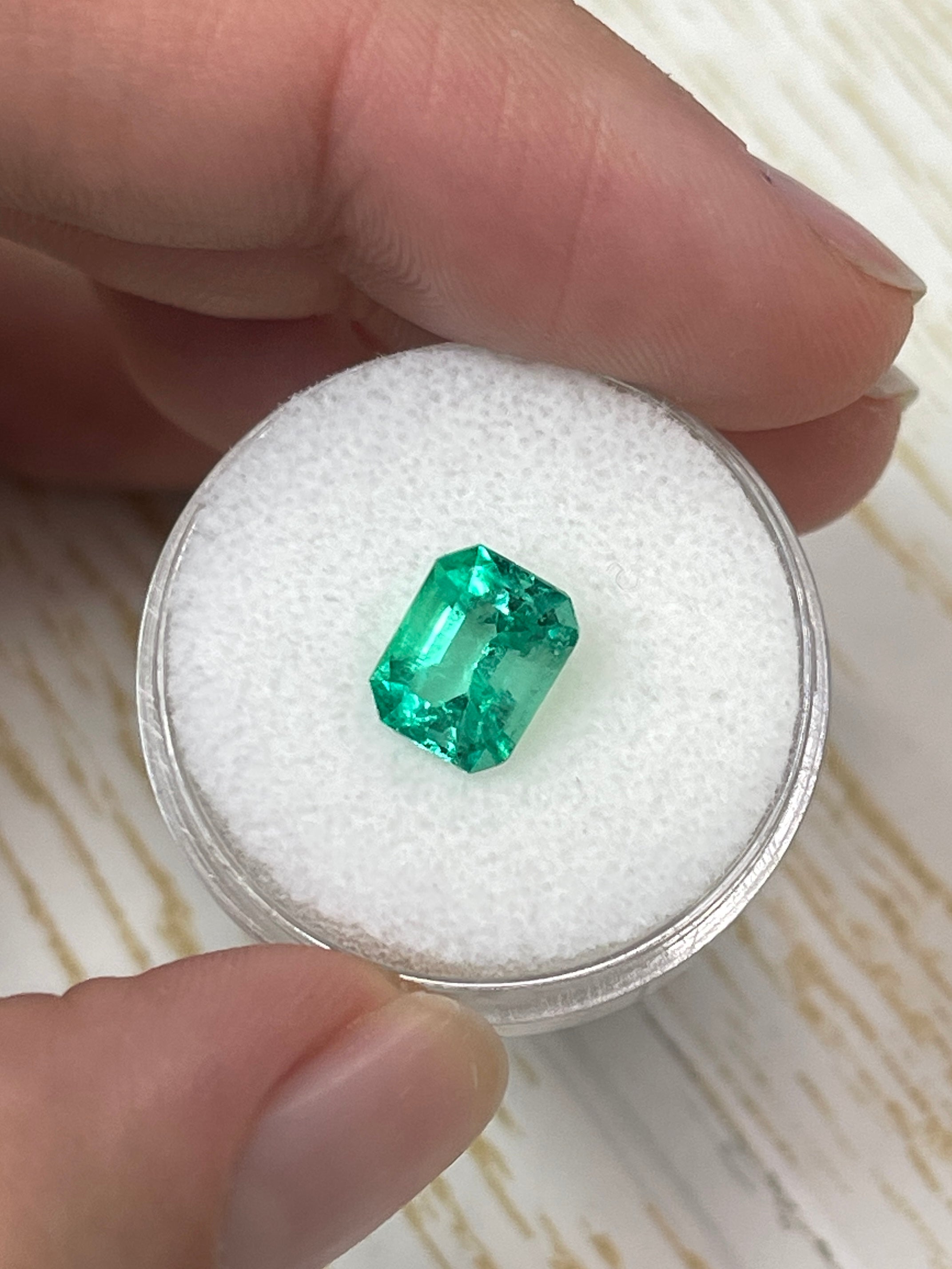 2.07 Carat 9x7 Classic Muzo Green Natural Loose Colombian Emerald- Emerald Cut - JR Colombian Emeralds