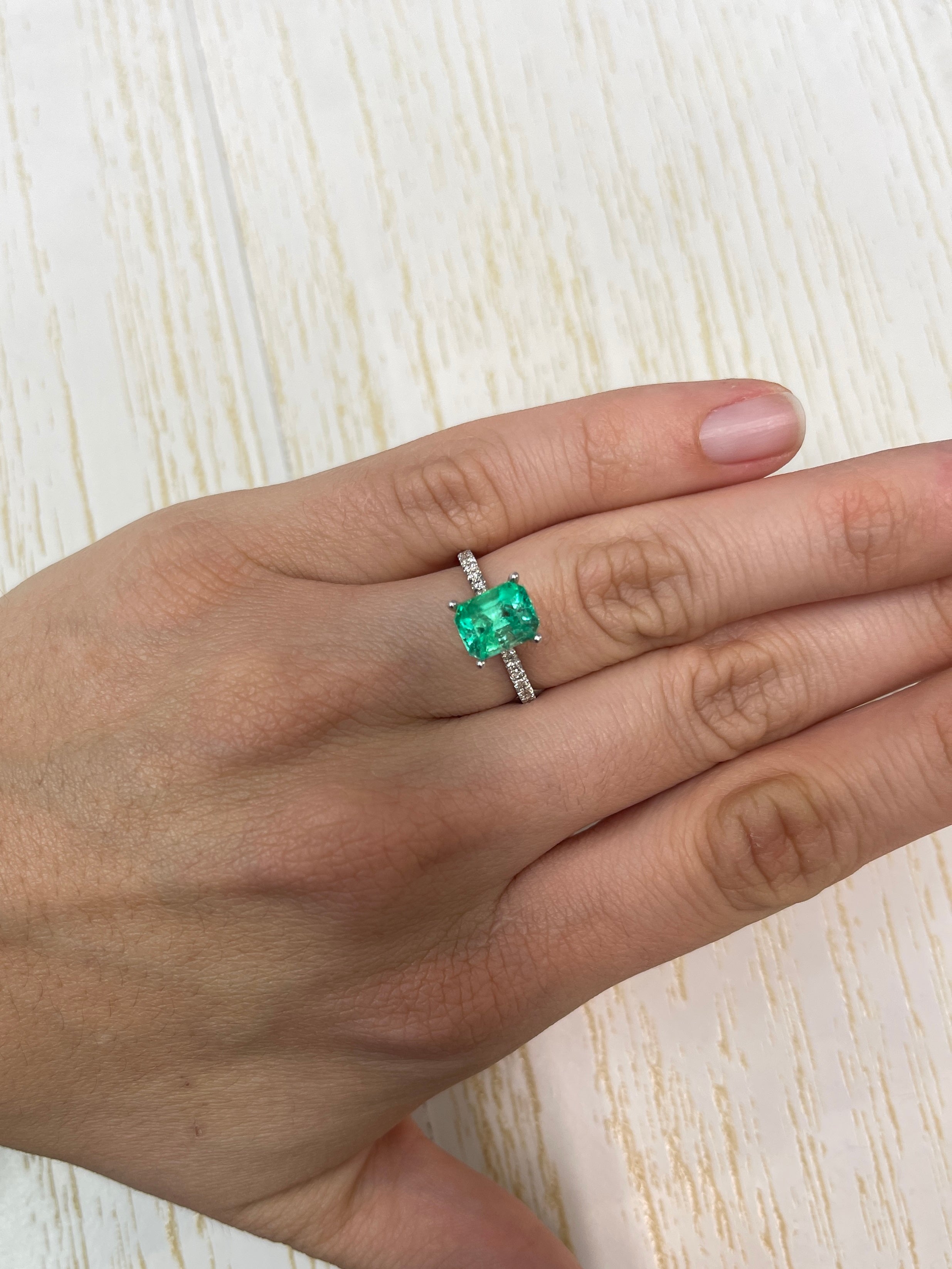 2.07 Carat 9x7 Classic Muzo Green Natural Loose Colombian Emerald- Emerald Cut - JR Colombian Emeralds