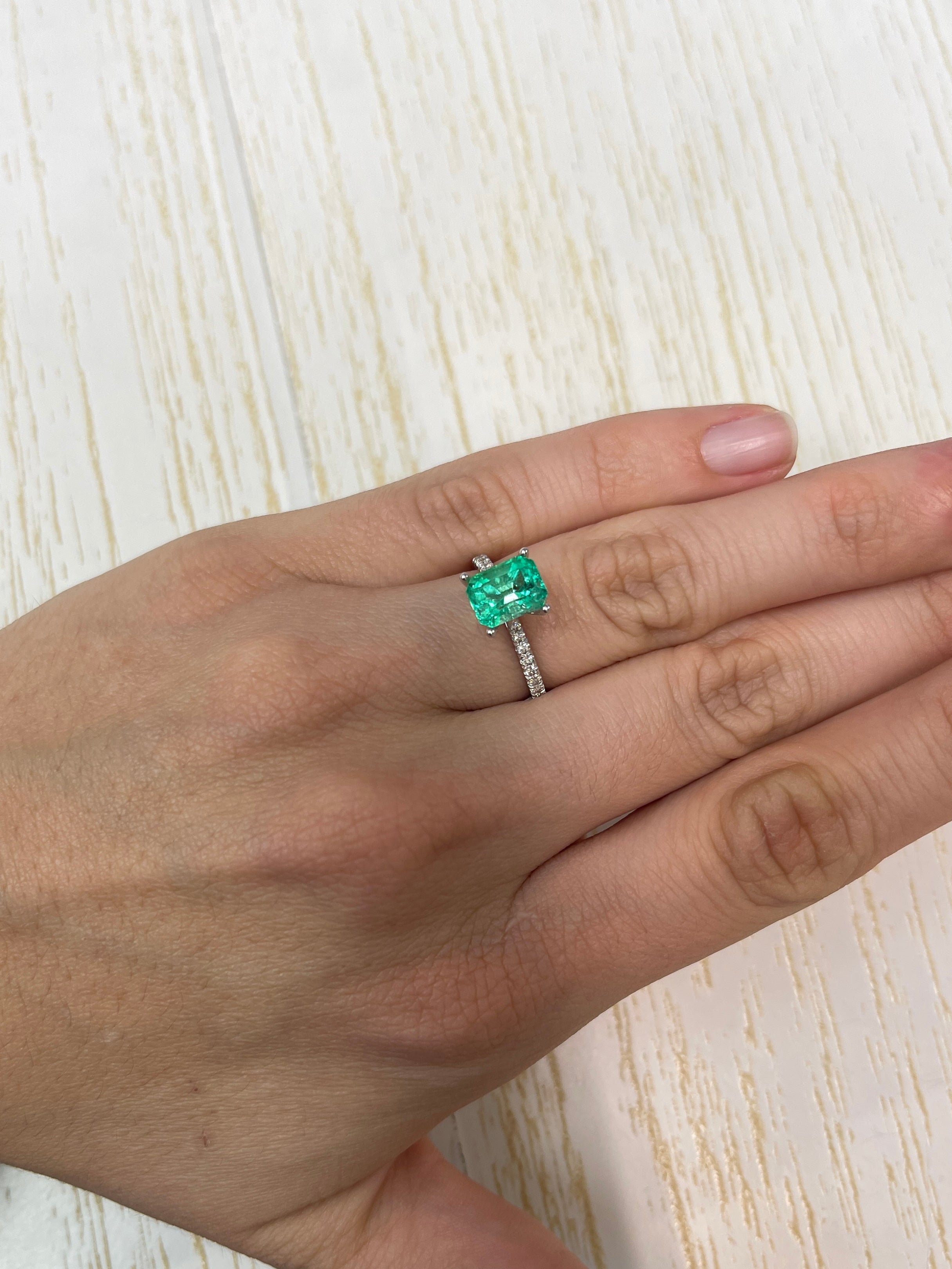 2.07 Carat 9x7 Classic Muzo Green Natural Loose Colombian Emerald- Emerald Cut - JR Colombian Emeralds