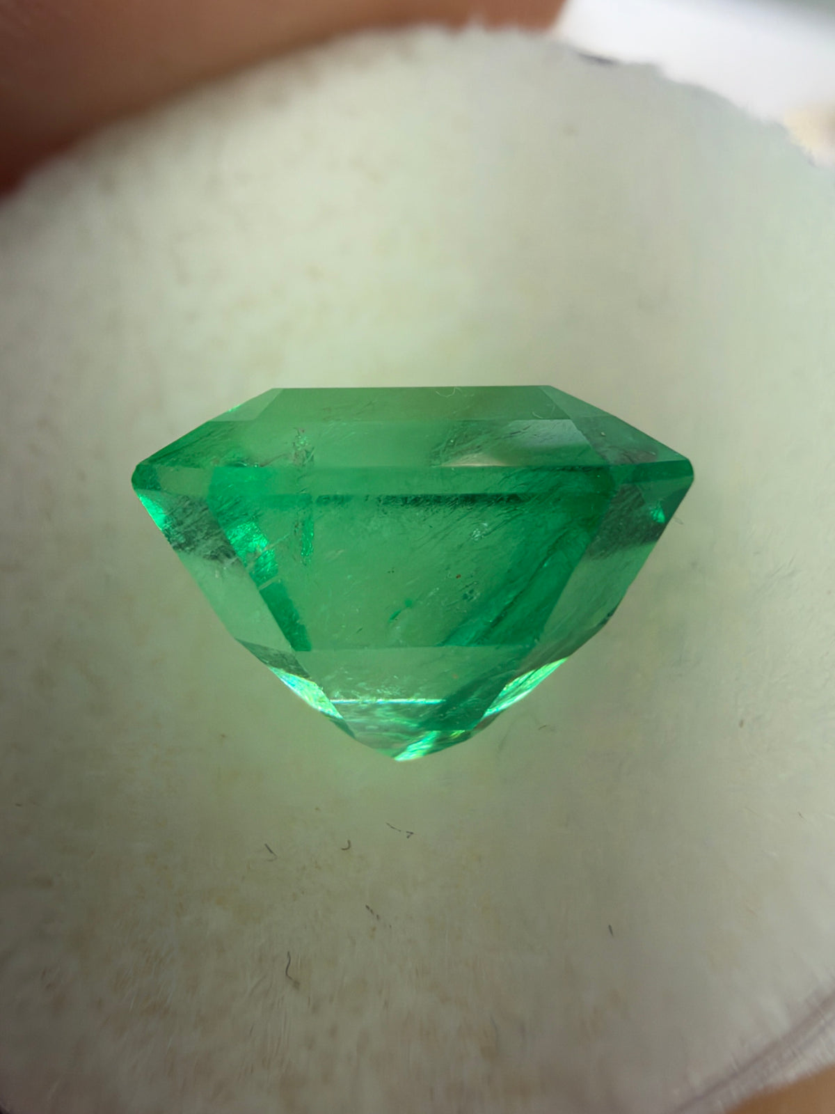 4.44 Carat 10x9 Yellowish Green Natural Loose Colombian Emerald-Asscher Cut
