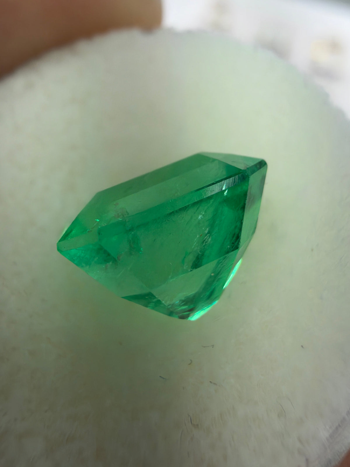 4.44 Carat 10x9 Yellowish Green Natural Loose Colombian Emerald-Asscher Cut