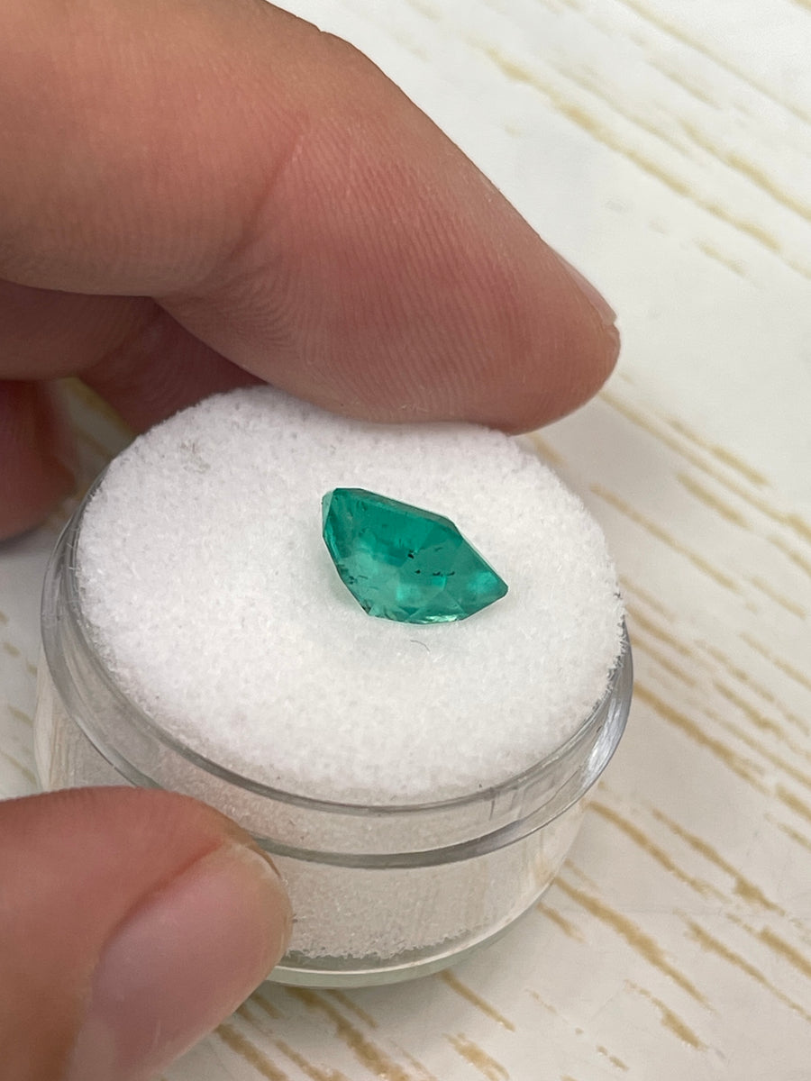 Natural Colombian Emerald - 2.44 Carats, Bluish Green, Asscher Cut