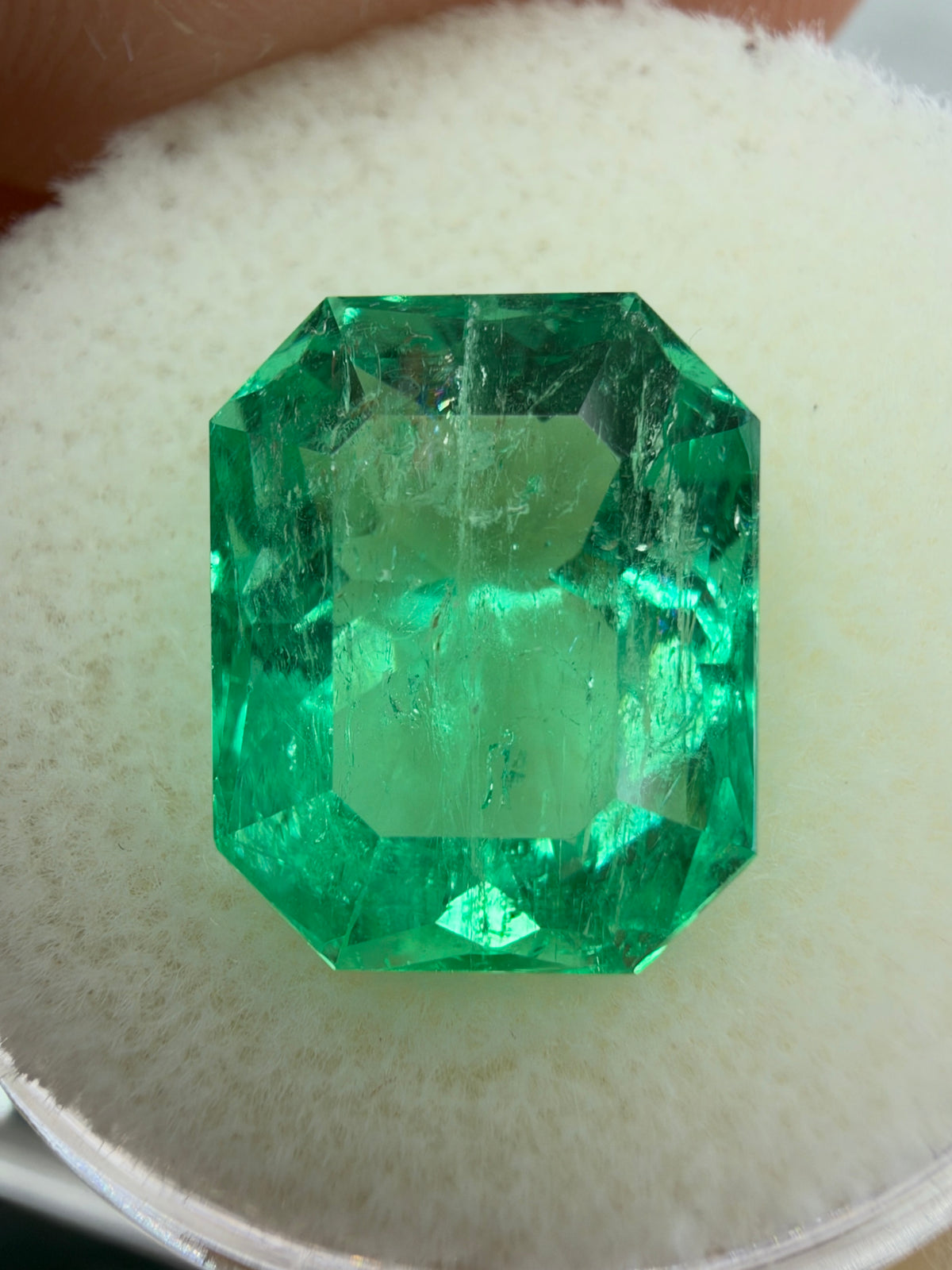 5.83 Carat 12x10 Vibrant Natural Loose Colombian Emerald-Classic Emerald Cut