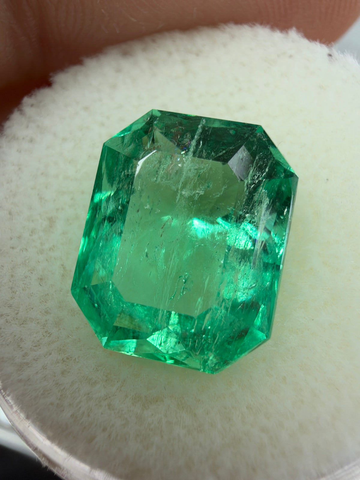 5.83 Carat 12x10 Vibrant Natural Loose Colombian Emerald-Classic Emerald Cut